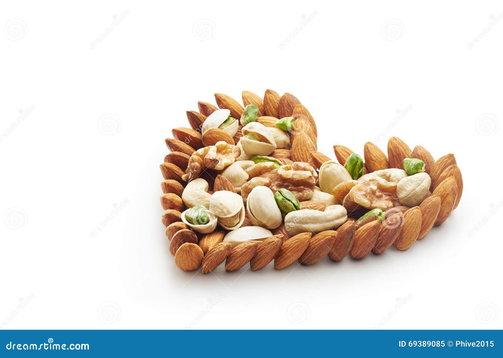 Mixed Nuts Heart Shape stock image. Image of organic 69389085