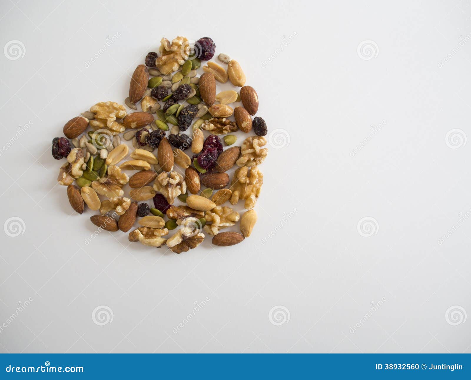 Mixed Nuts in Heart Shape stock photo. Image of shape 38932560