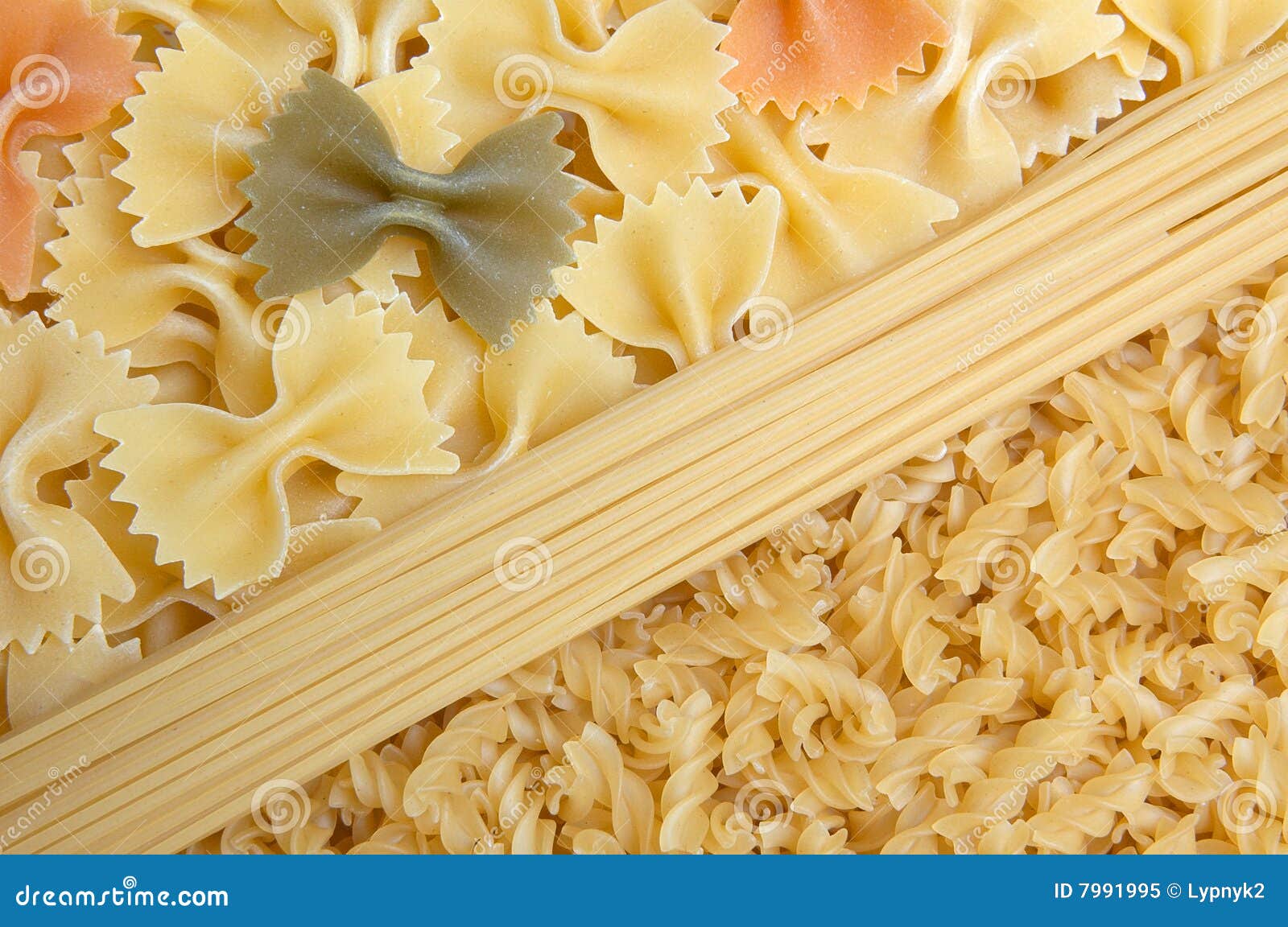 Mixed Picture with Spaghetti and Noodles. Stock Image Image of