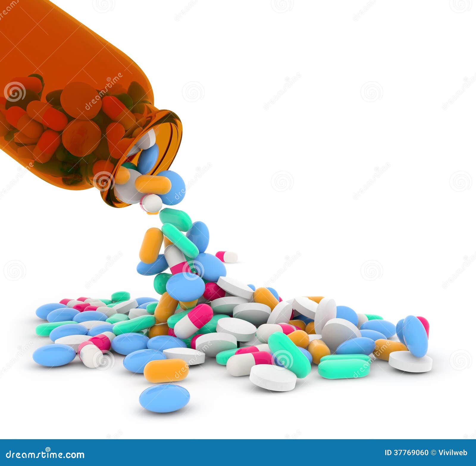 Mixed pills stock illustration. Illustration of industry - 37769060