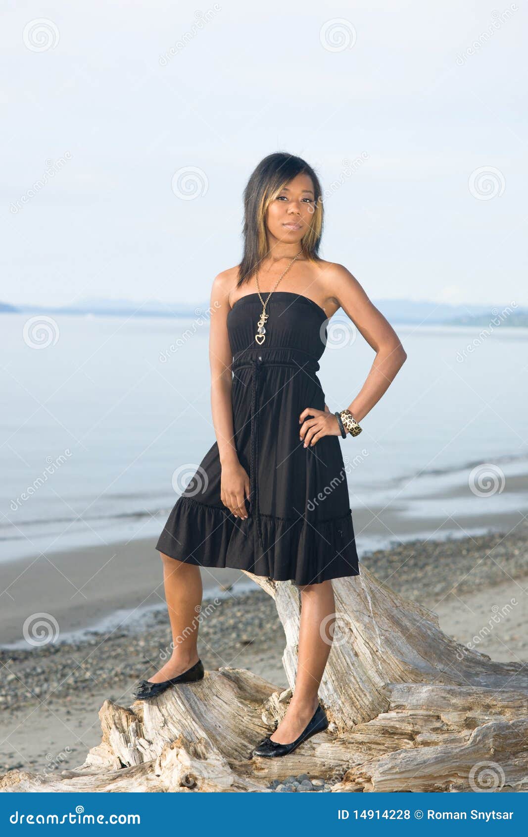 Mixed race girl on a beach stock photo. Image of attractive 14914228