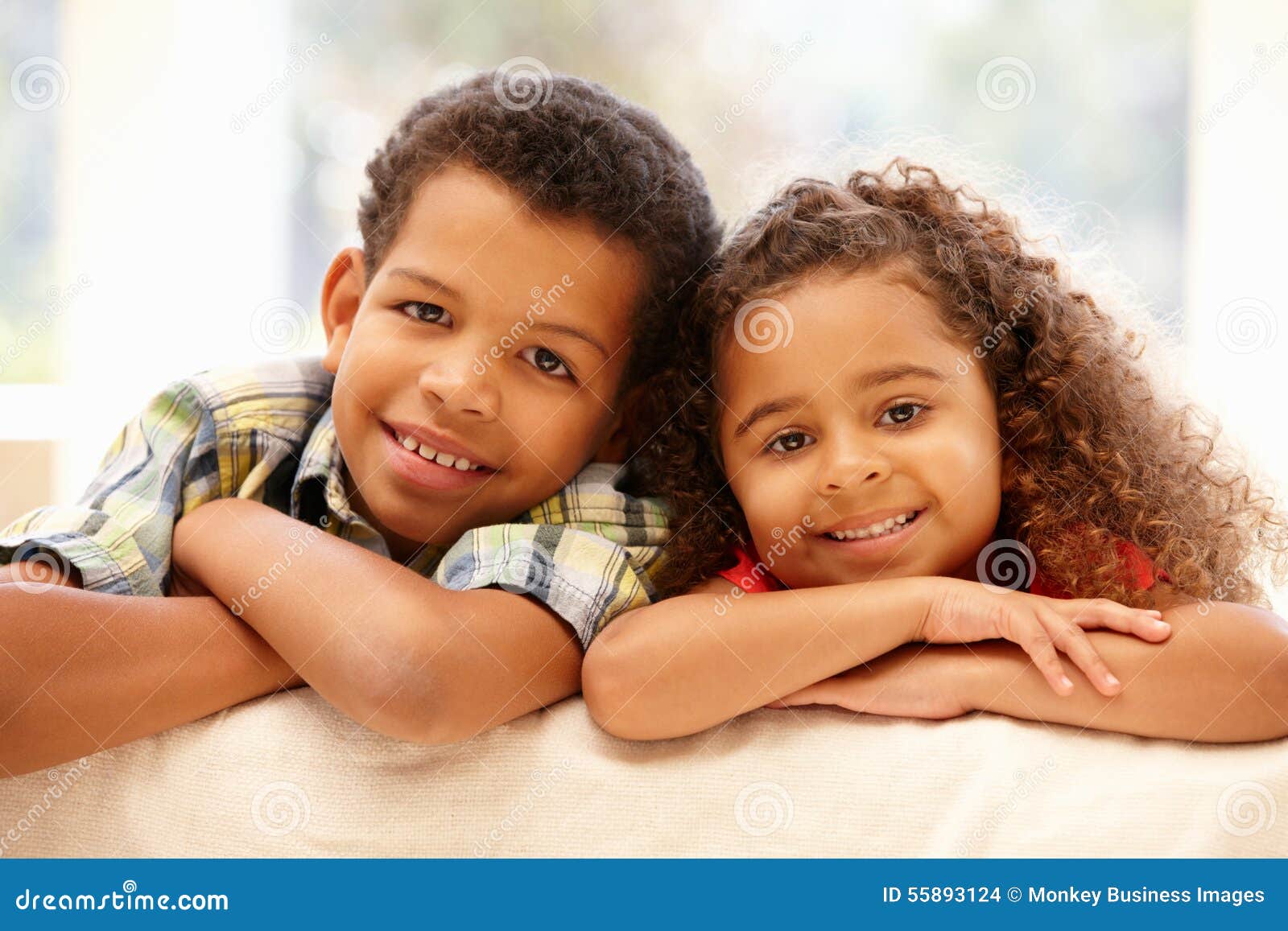 Mixed Race Girl and Boy at Home Stock Photo Image of home, mixed