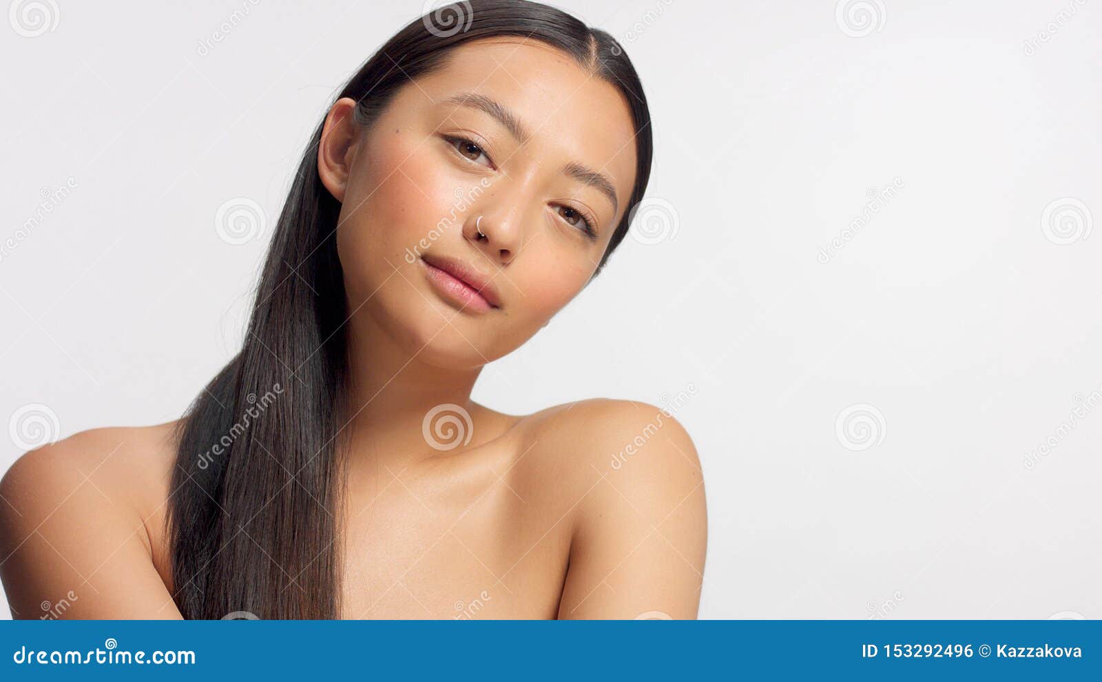 Mixed Race Asian Model In Studio Beauty Shoot Stock Photo Image