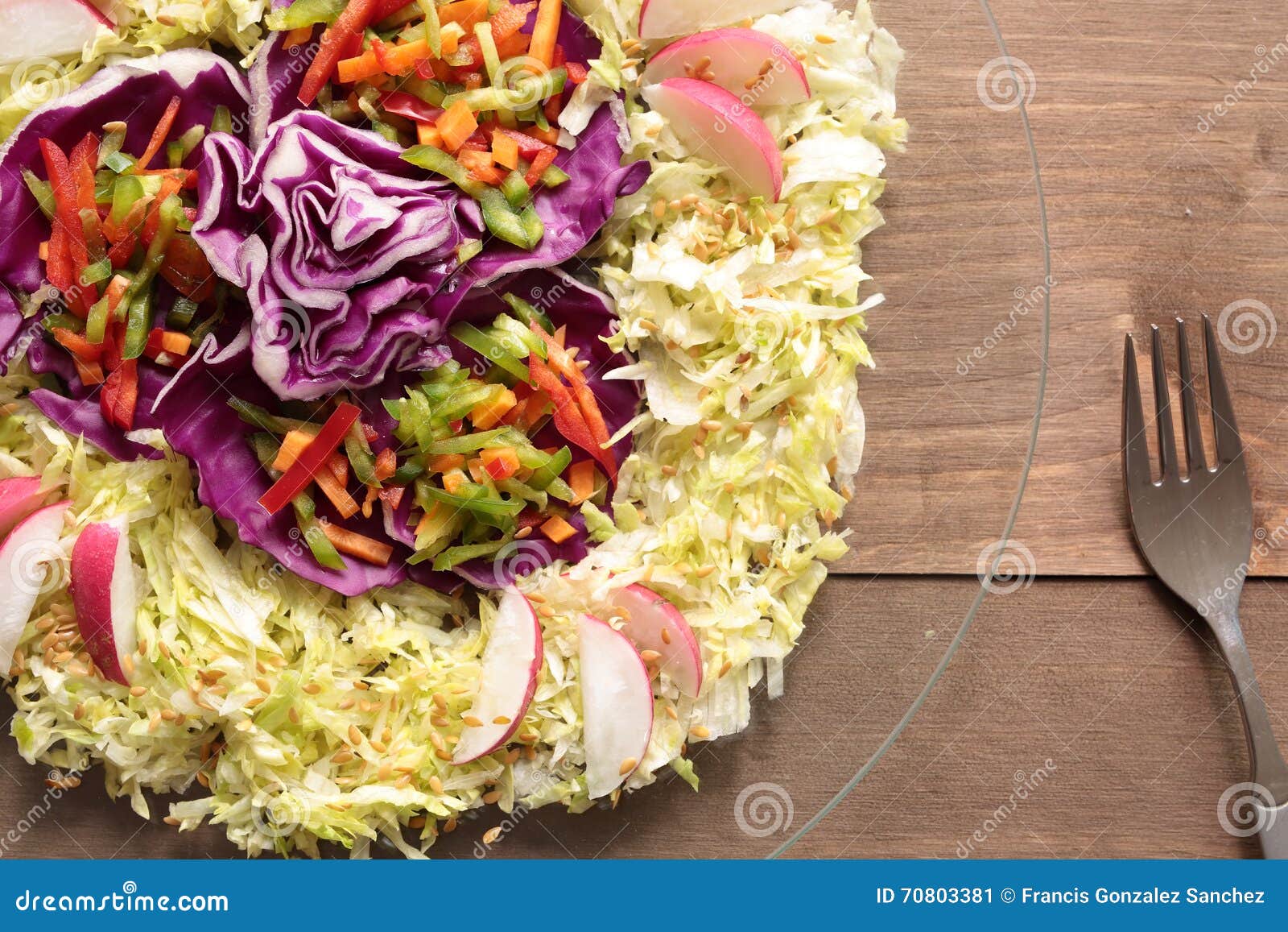 Mixed Salad Cut into Julienne Strips Stock Image Image of green