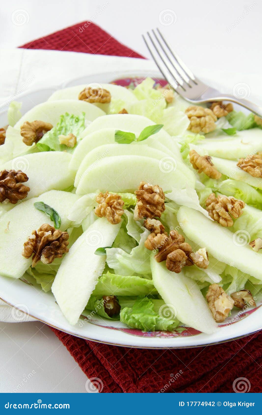 Mixed Salad with Green Apple and Walnuts Stock Photo Image of chard, healthy 17774942