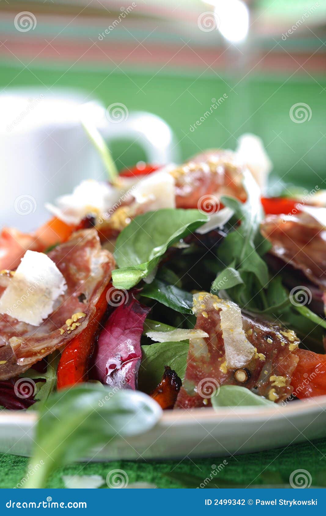 Mixed salad on the plate stock photo. Image of natural 2499342
