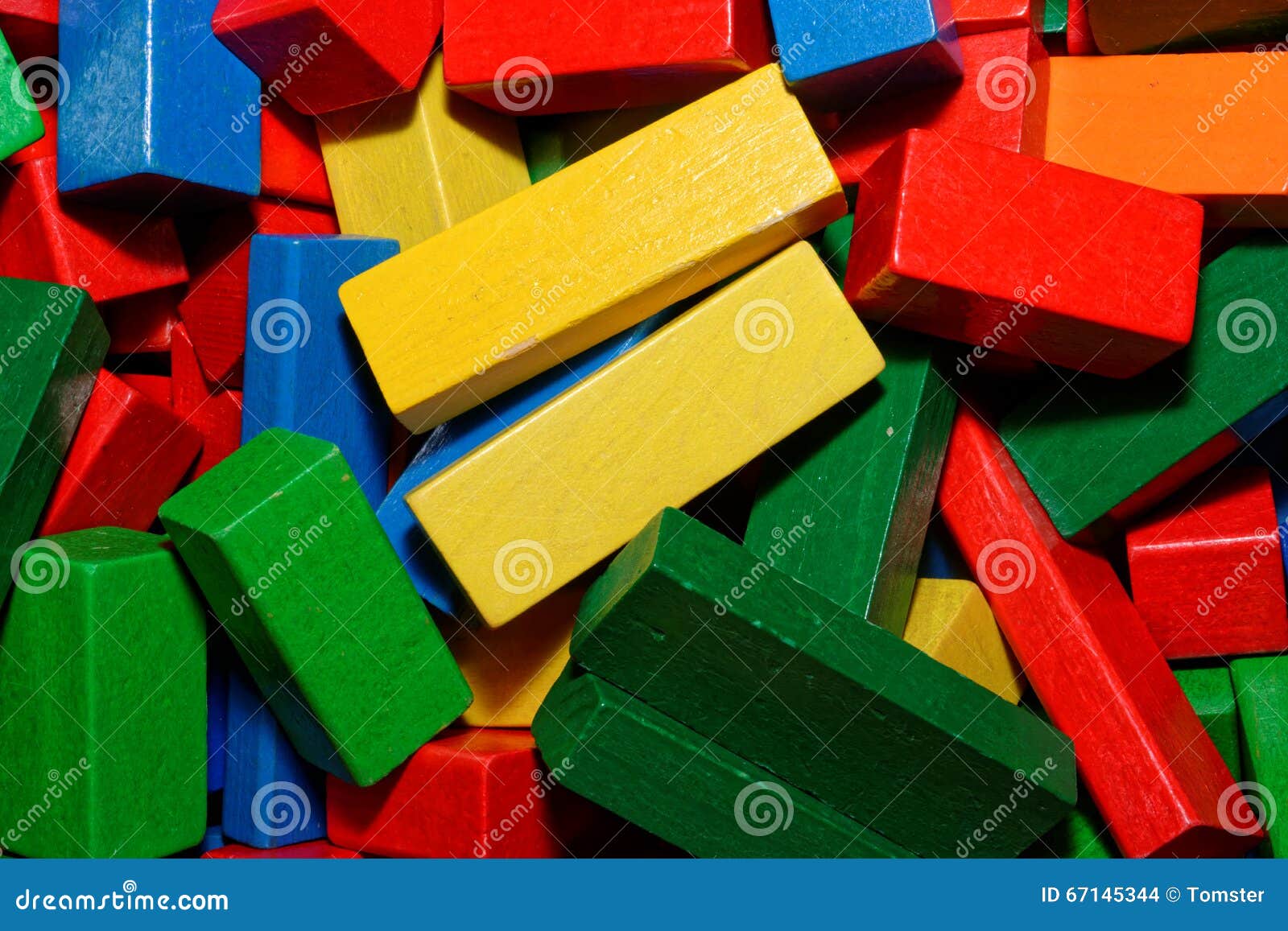 Mixed Up Colorful Wooden Toy Bricks or Blocks Stock Photo Image of