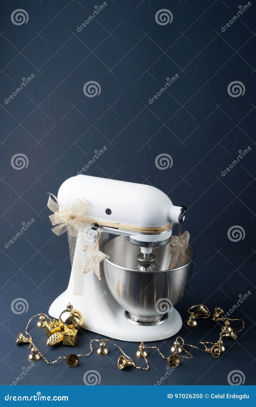 Mixer with Christmas Decoration Stock Photo Image of electric, food