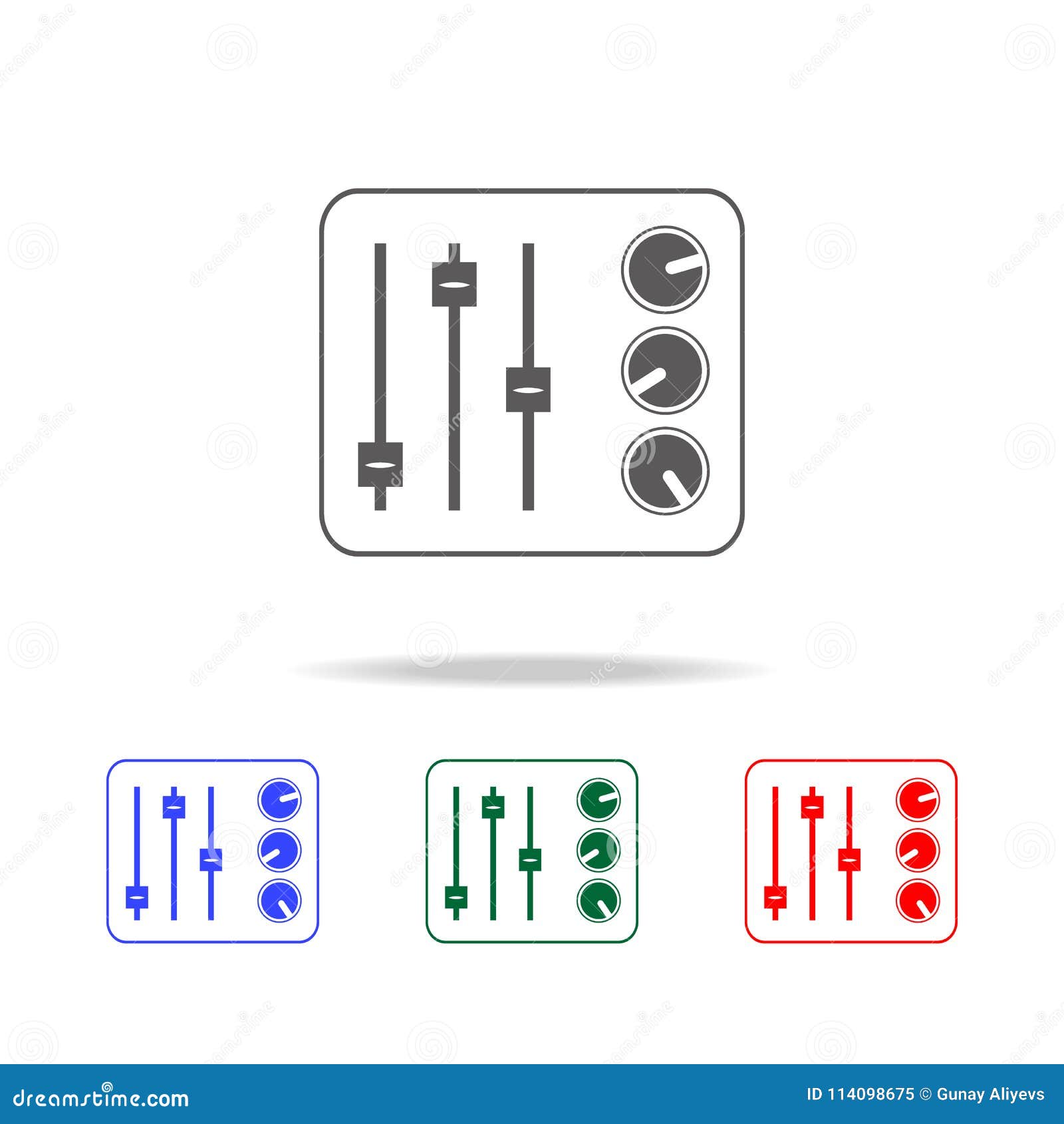 Mixer Desk Icon Elements Of Disco And Night Life Multi Colored