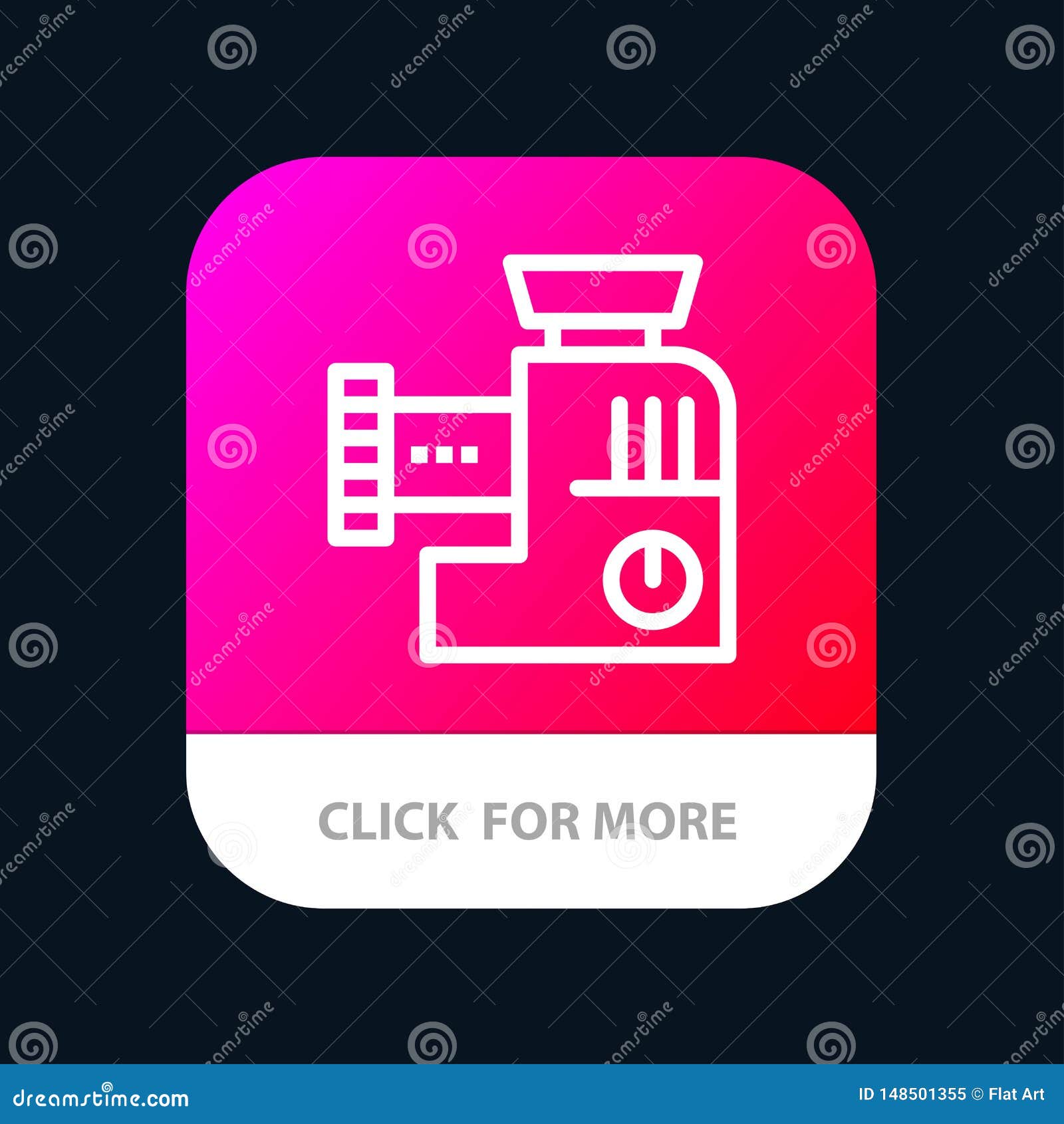 Mixer, Kitchen, Manual, Mix Mobile App Button. Android and IOS Line