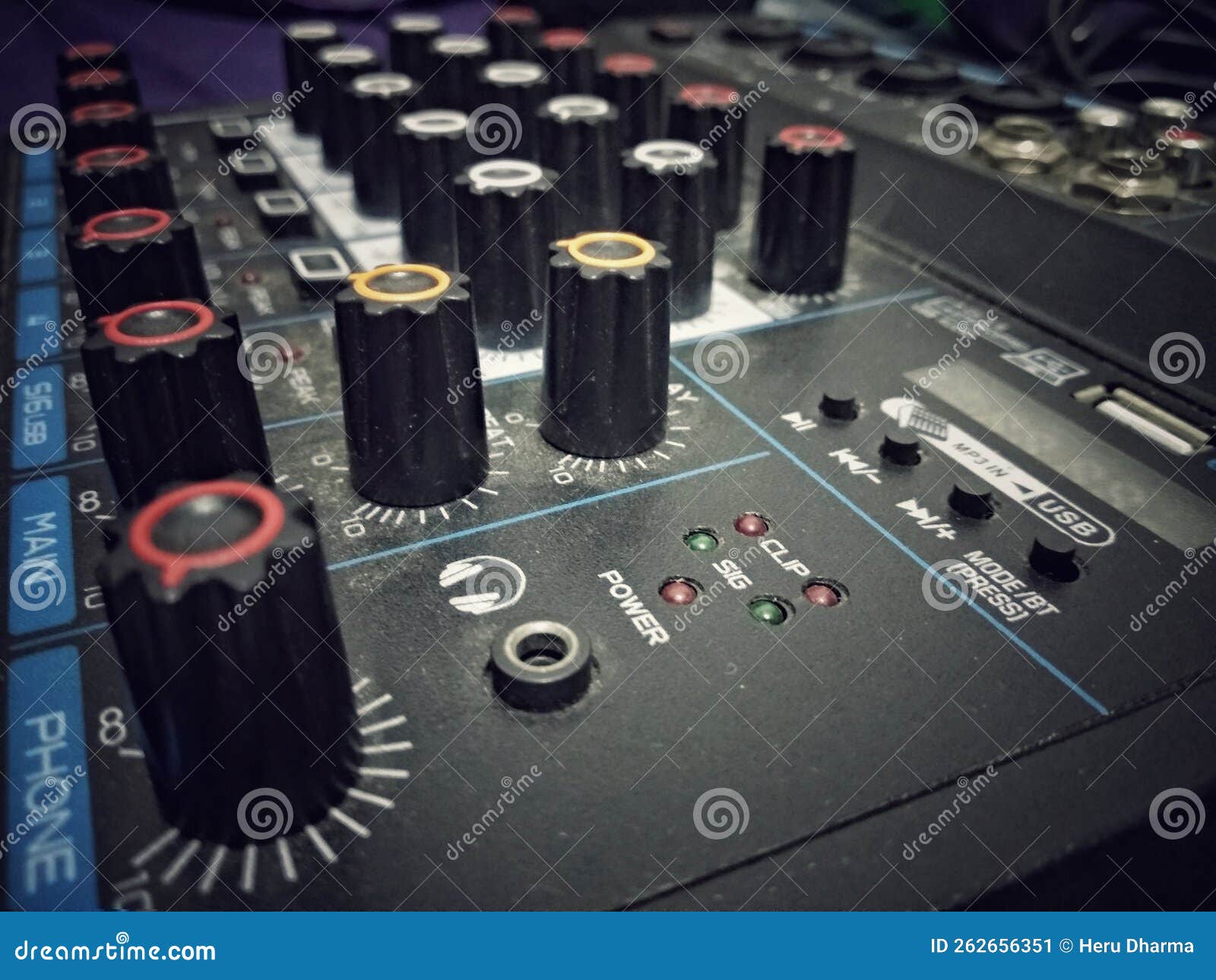 mixer to unify the sound of several musical instruments and vocals