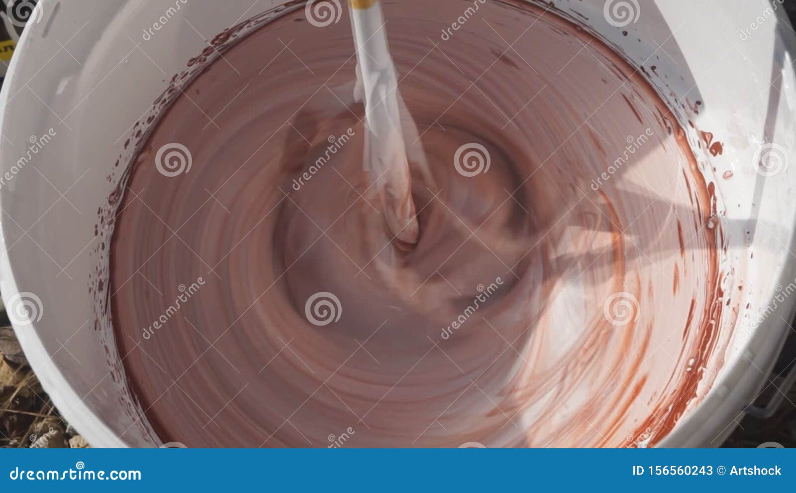 Mixing Brown and White Paint Stock Video Video of manufacturing