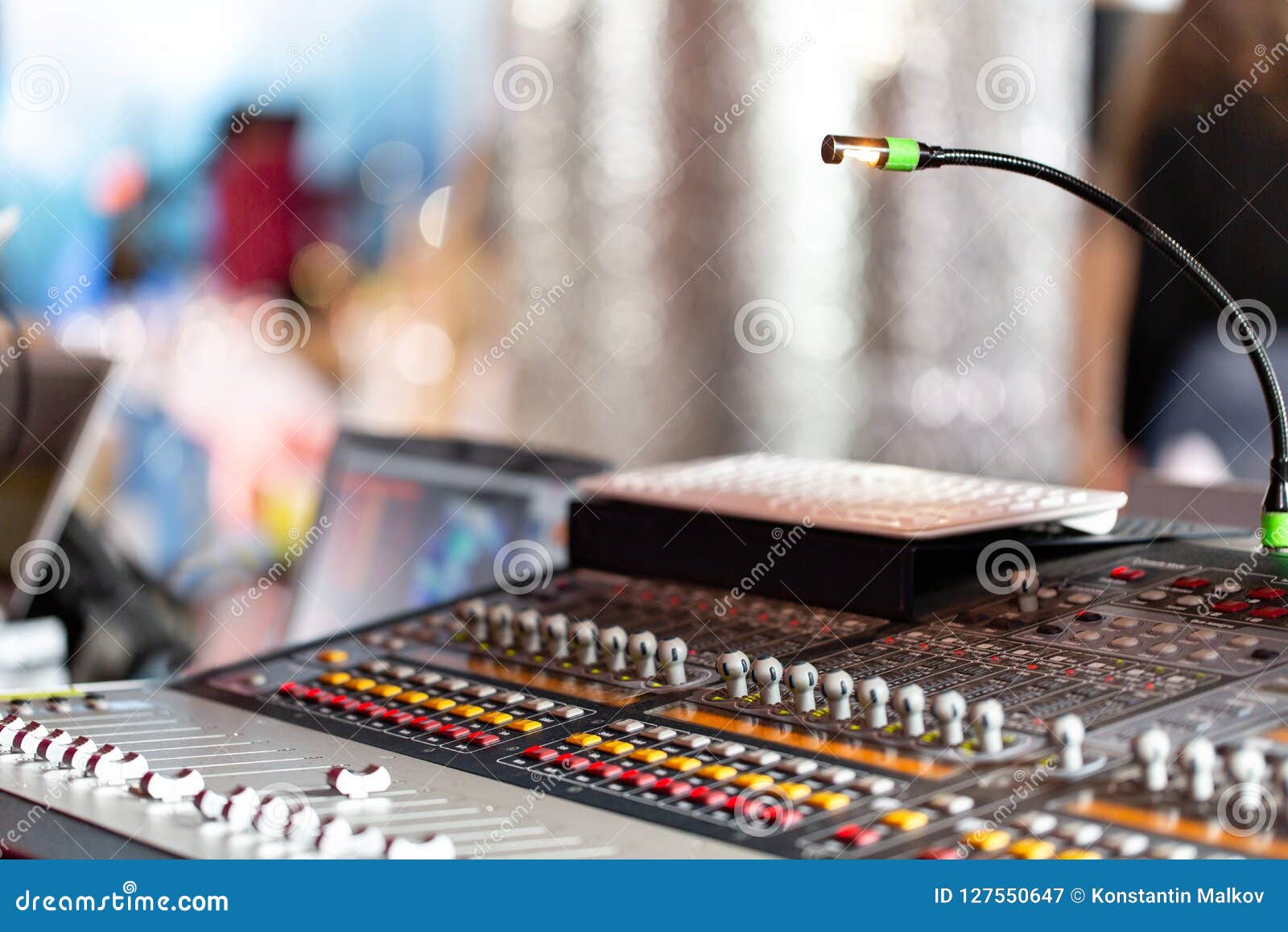 Mixing Console Of Light Equipment Operator At The Concert Sound