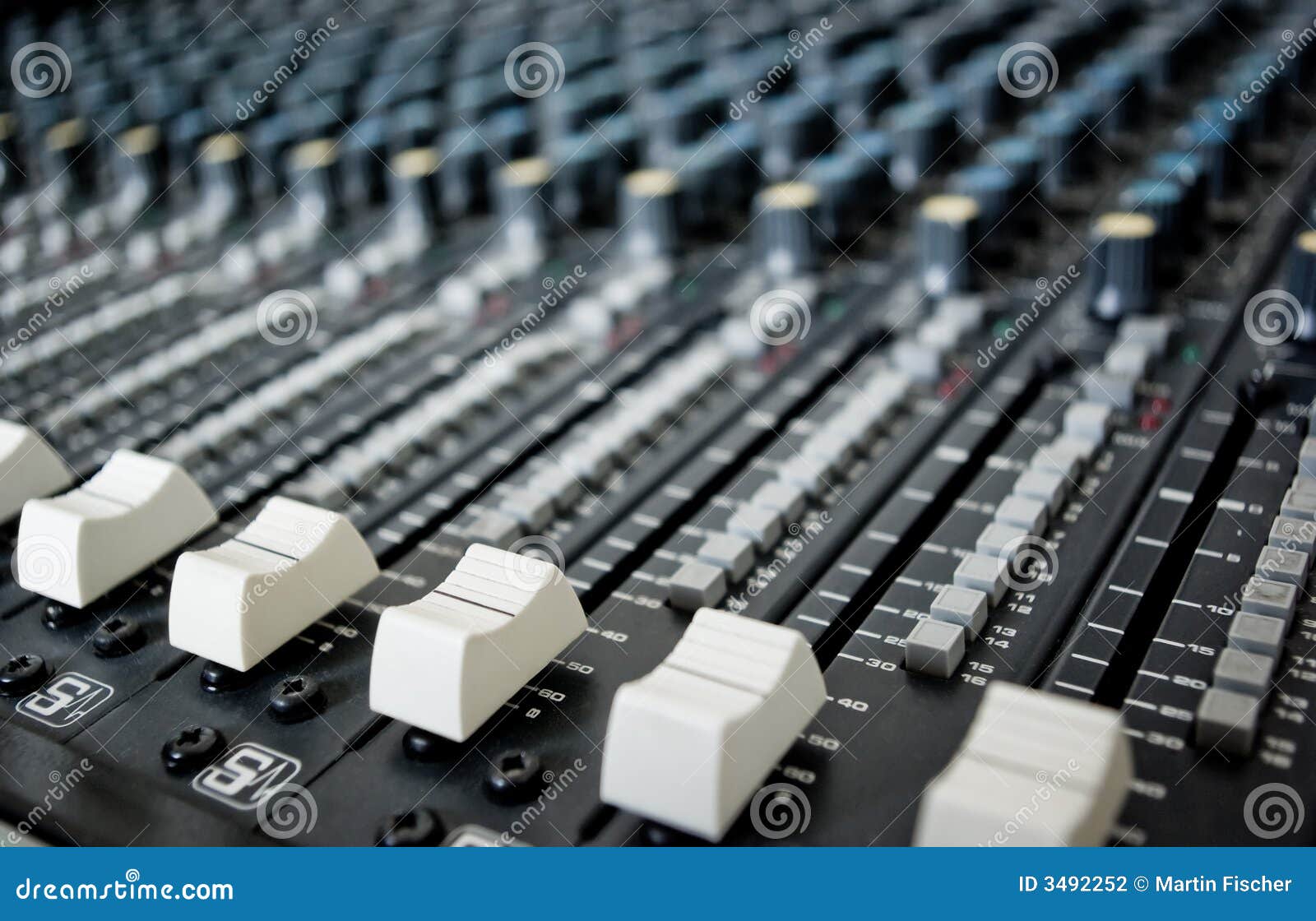 Mixing Desk Fader Switches Stock Photo Image Of Closeup 3492252