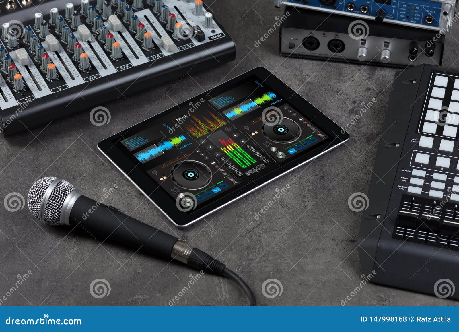 Mixing Music And Instruments Concept Stock Photo Image