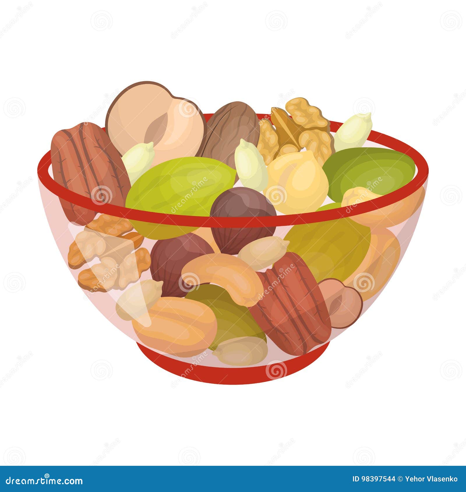 A Mixture of Different Kinds of Nuts. Different Nuts Single Icon in