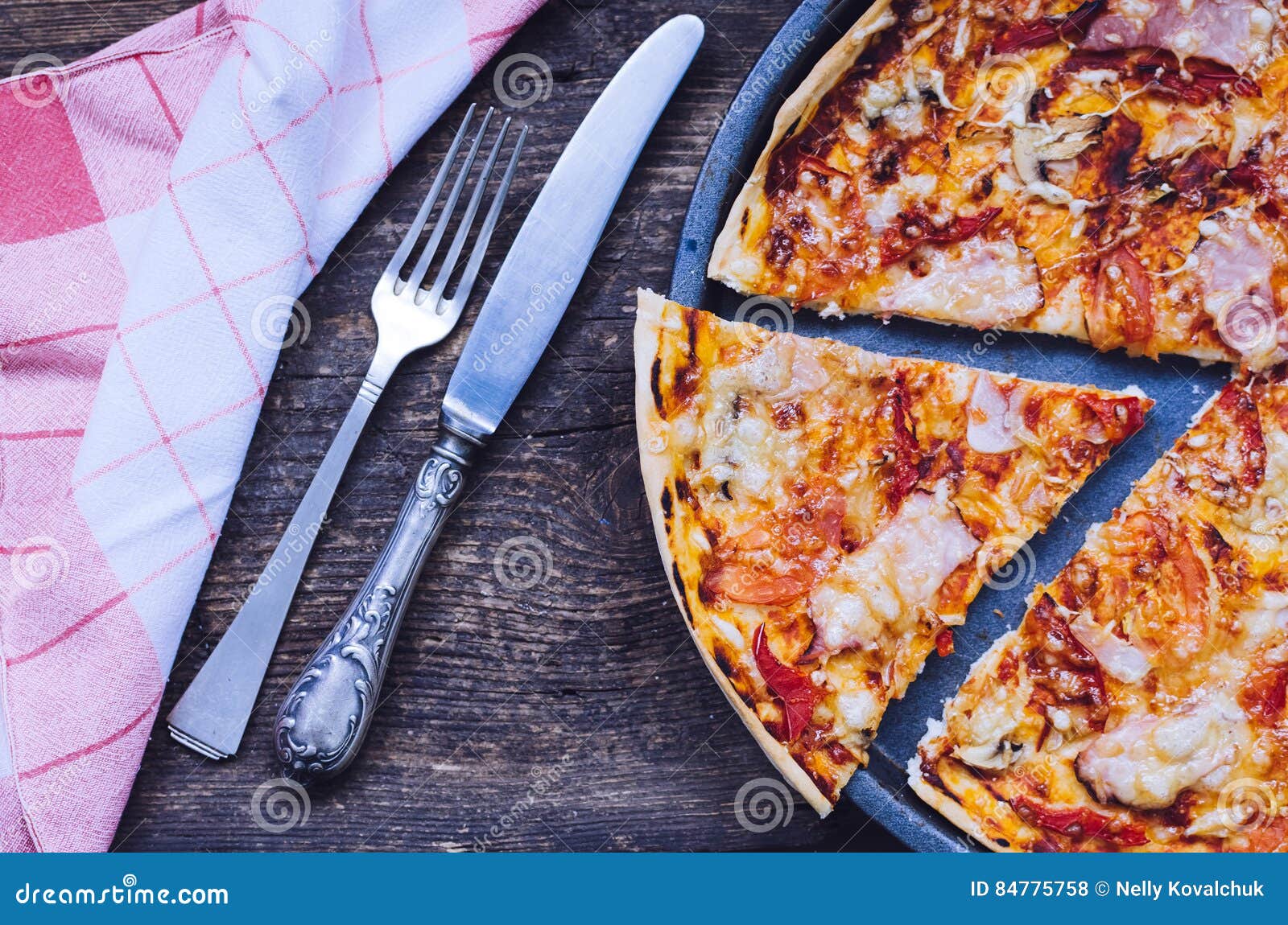 Mixture pizza Italian food stock photo. Image of lunch - 84775758