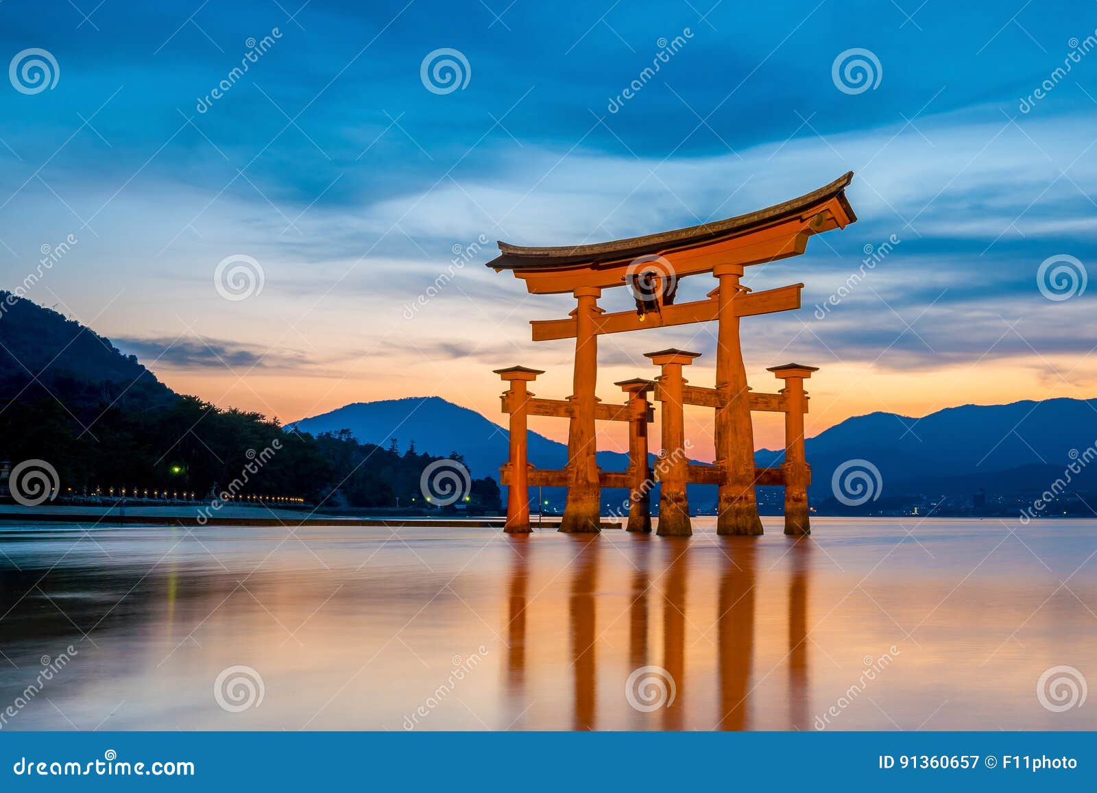 Miyajima, the Famous Floating Torii Gate, Japan. Stock Image Image of