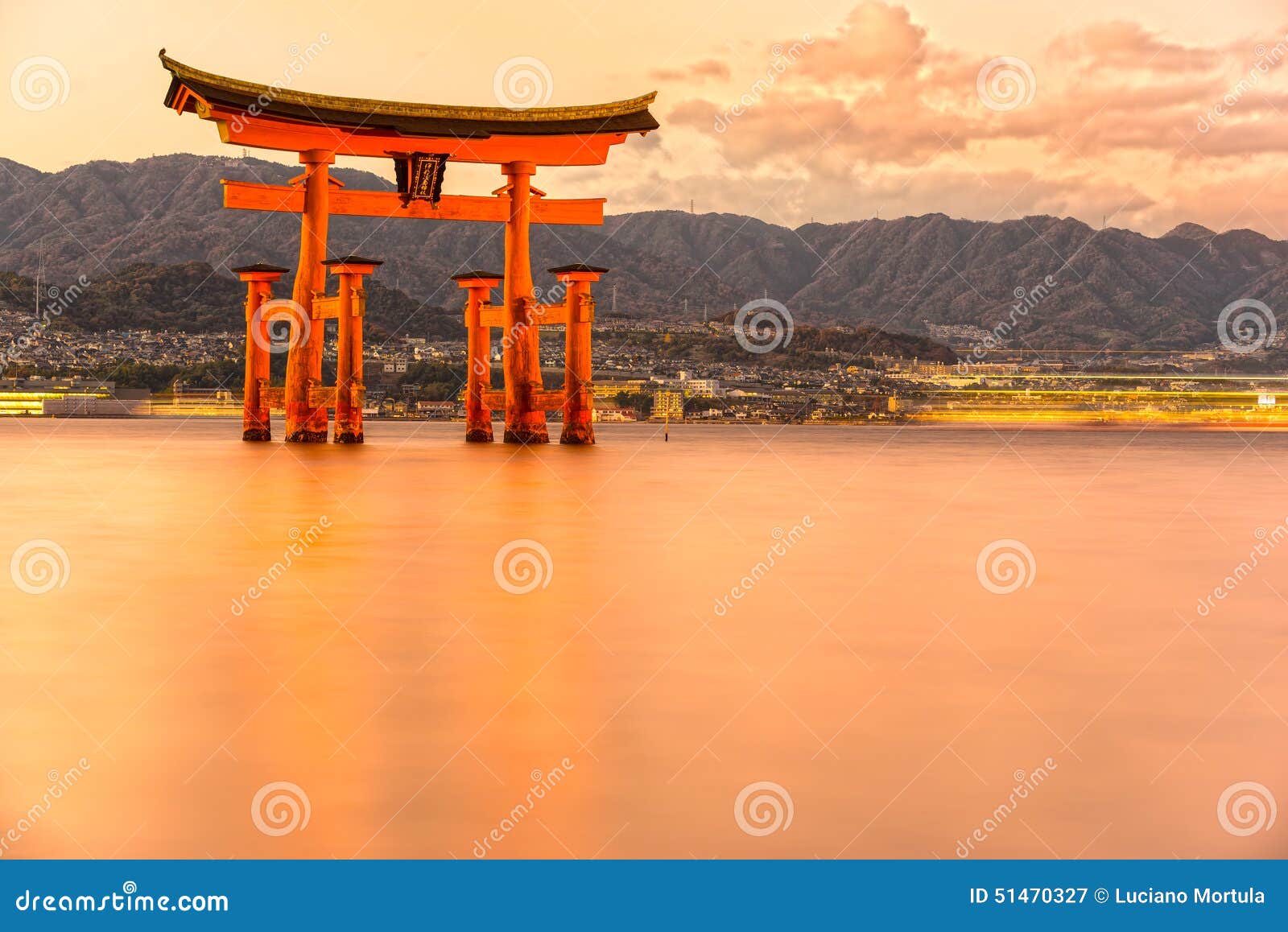 Miyajima Torii Gate, Japan. Stock Image Image of orange, attraction