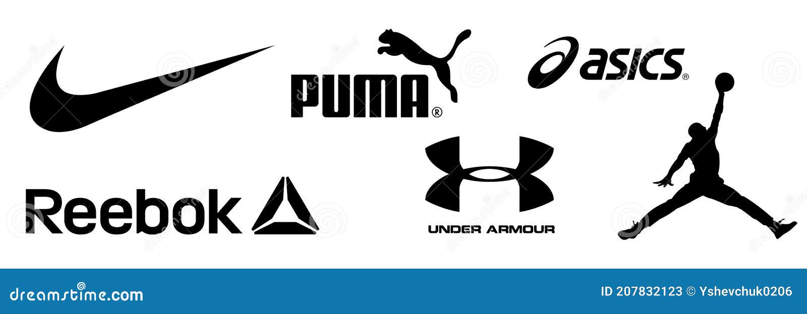 Mizuno, Reebok, Asics, Puma, Armour - Logos of Sports Equipment and Sportswear Kyiv, Ukraine - Editorial Stock Photo - Illustration of footwear, industry: 207832123