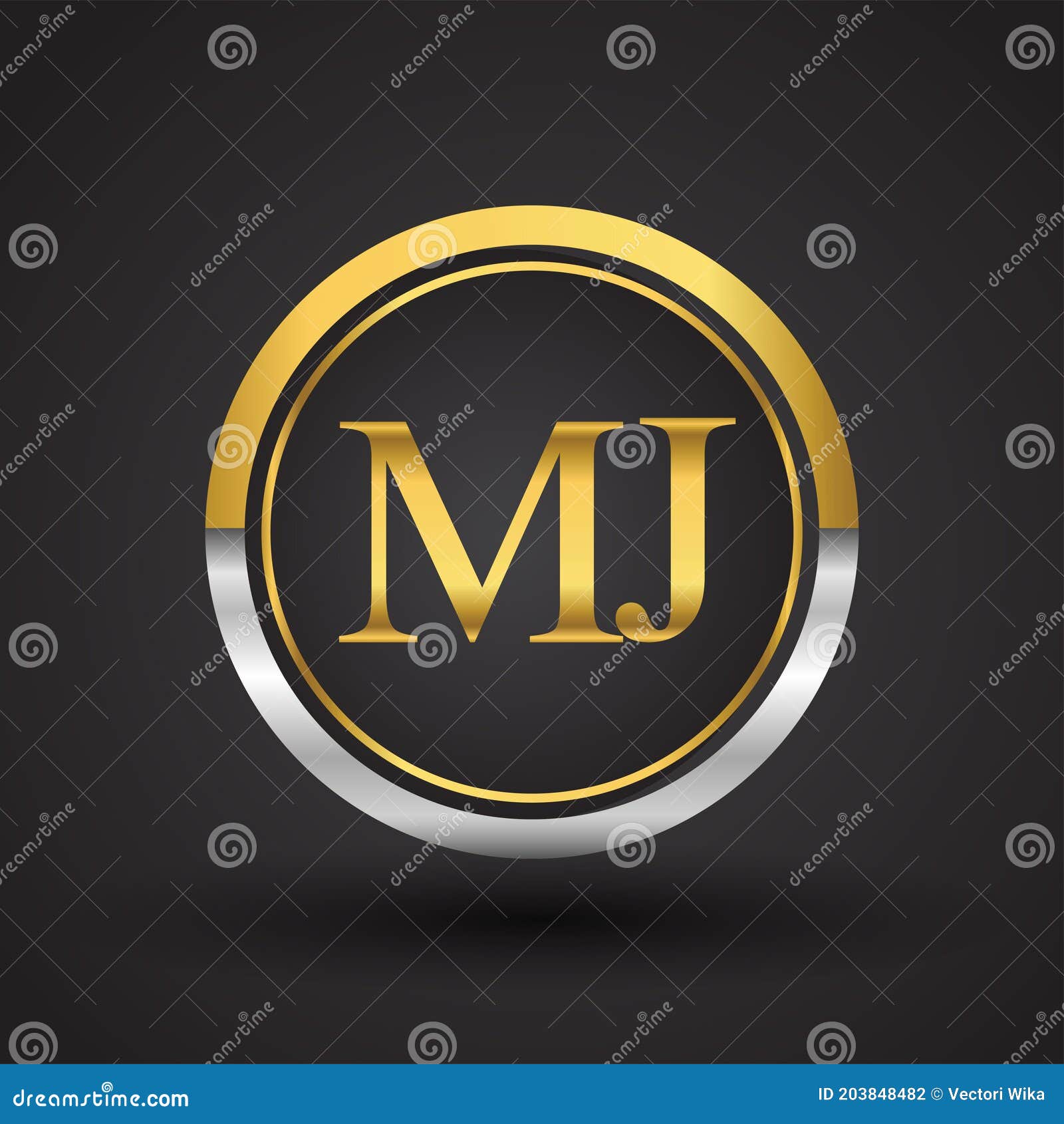 Mj Circle Shape Vector Design Stock Illustration - Download Image