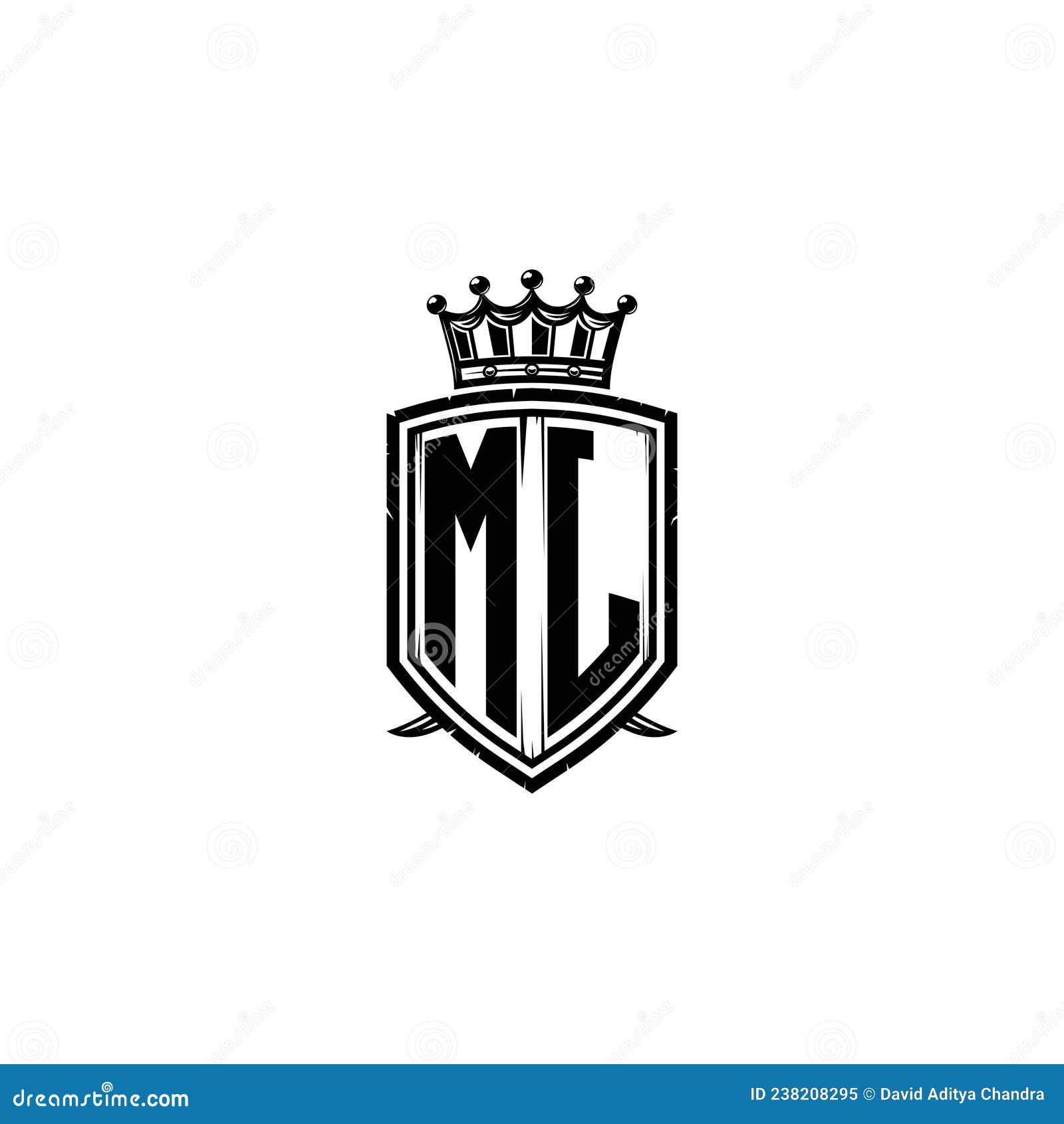 Mm monogram logo with shield and crown style Vector Image