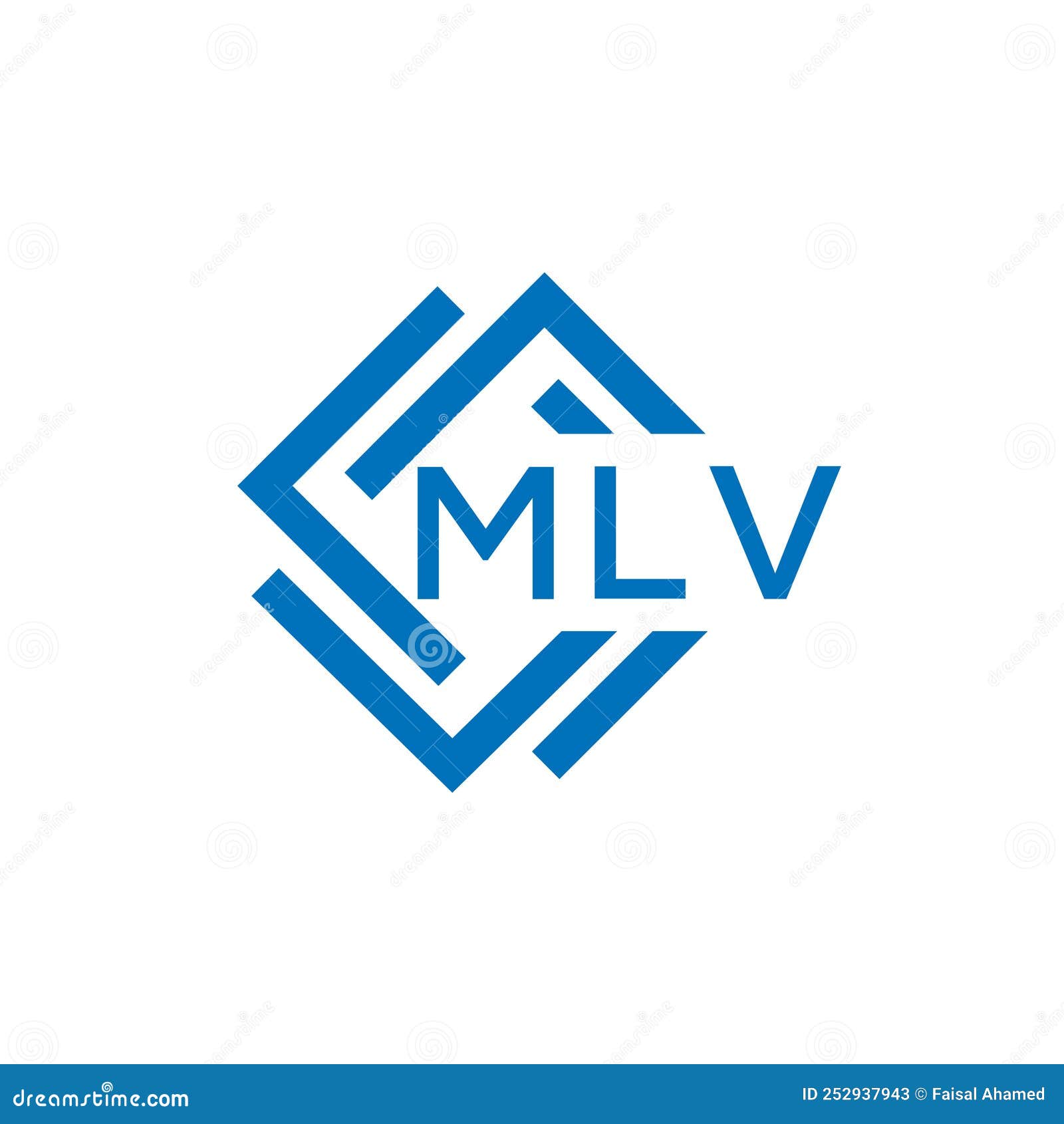 MLV Letter Logo Design on White Background. MLV Creative Circle Letter