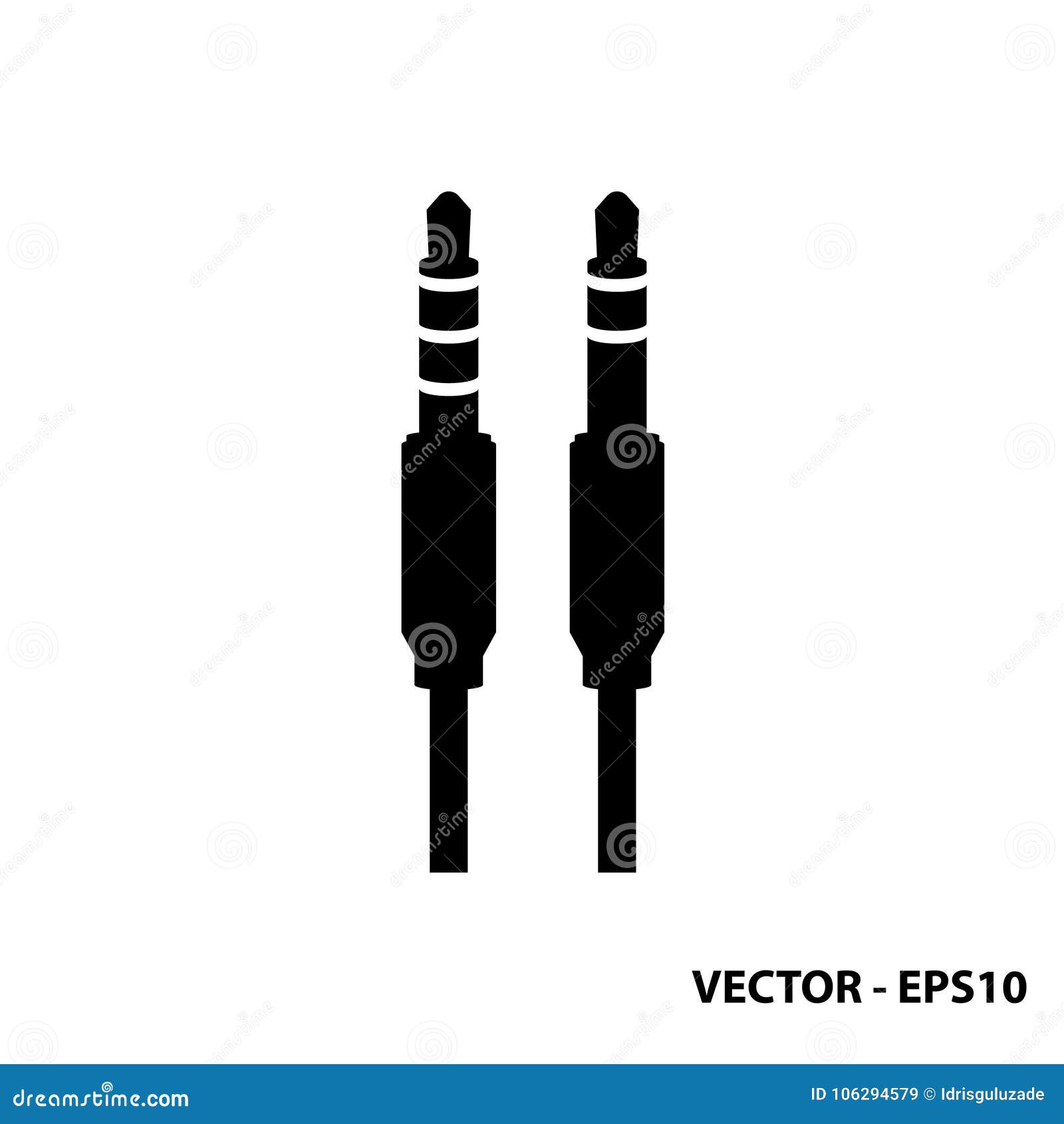 3.5 Mm Audio Jack Black and White Icon Stock Vector - Illustration of