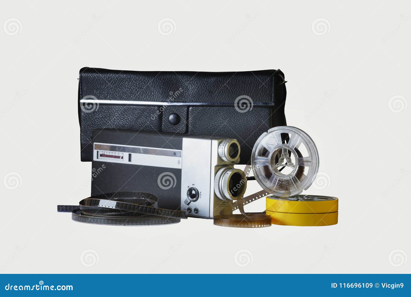 Film Camera 8mm with Its Bag , Reels and Film Strips Stock Image - Image of  collector, frames: 116696109