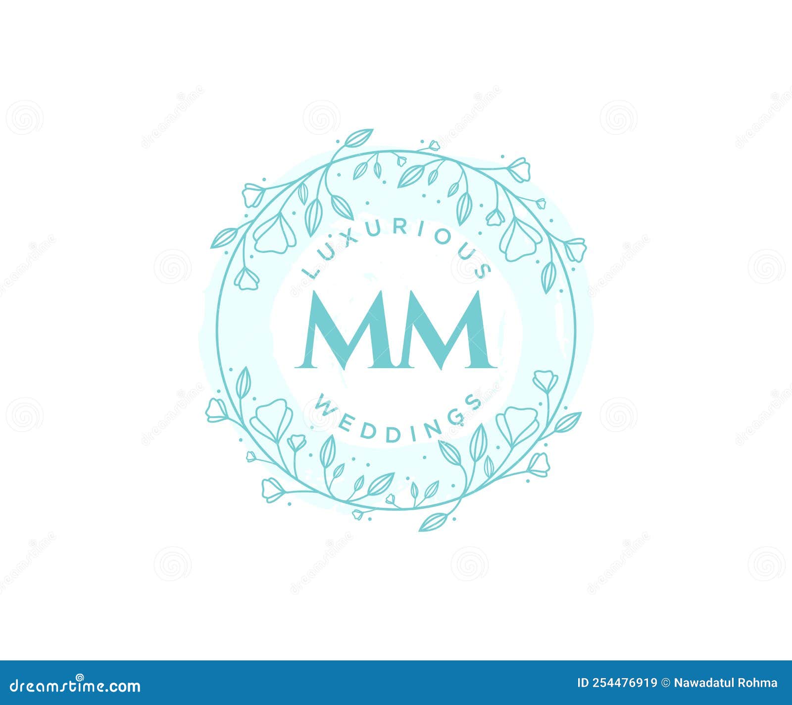 MM Initials letter Wedding monogram logos collection, hand drawn