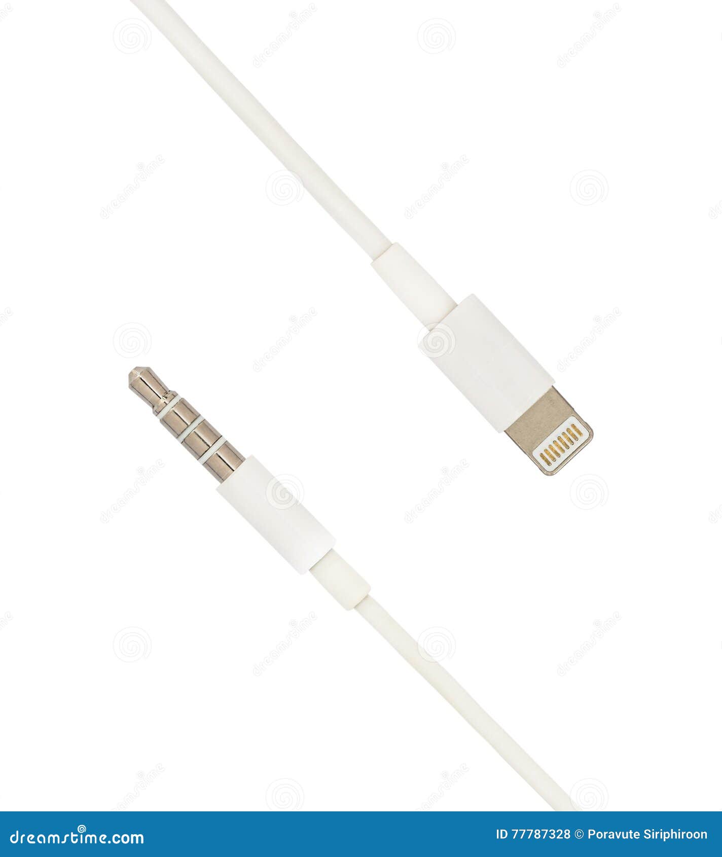 3.5 Mm Jack and Lightning 8 Pins Stock Photo Image of connection