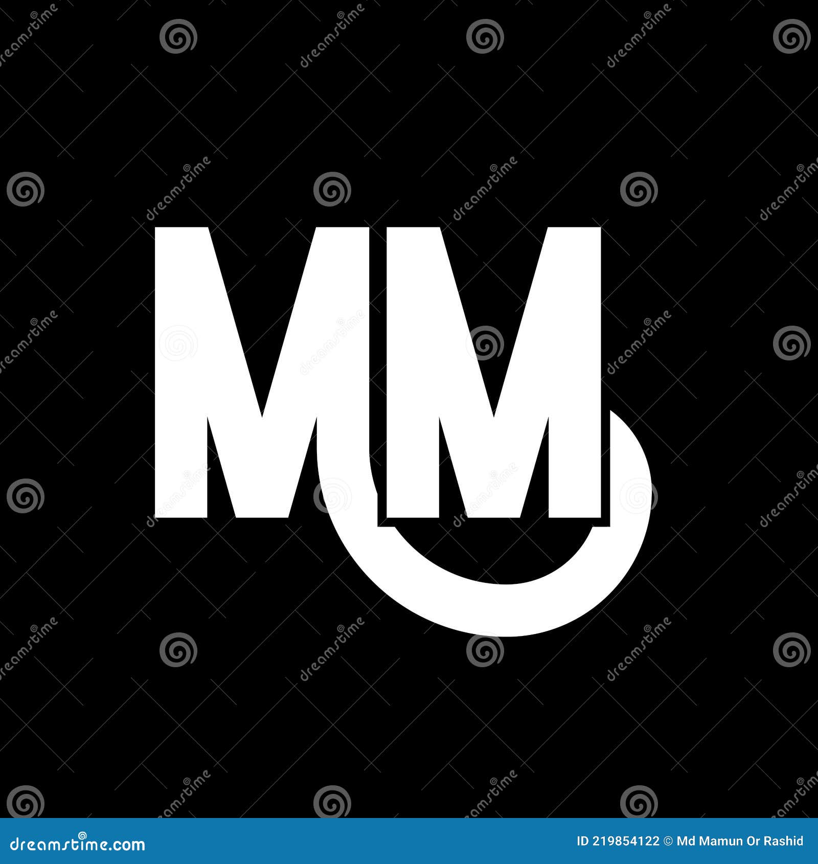 Modern Initial Logo Circle MM Stock Vector