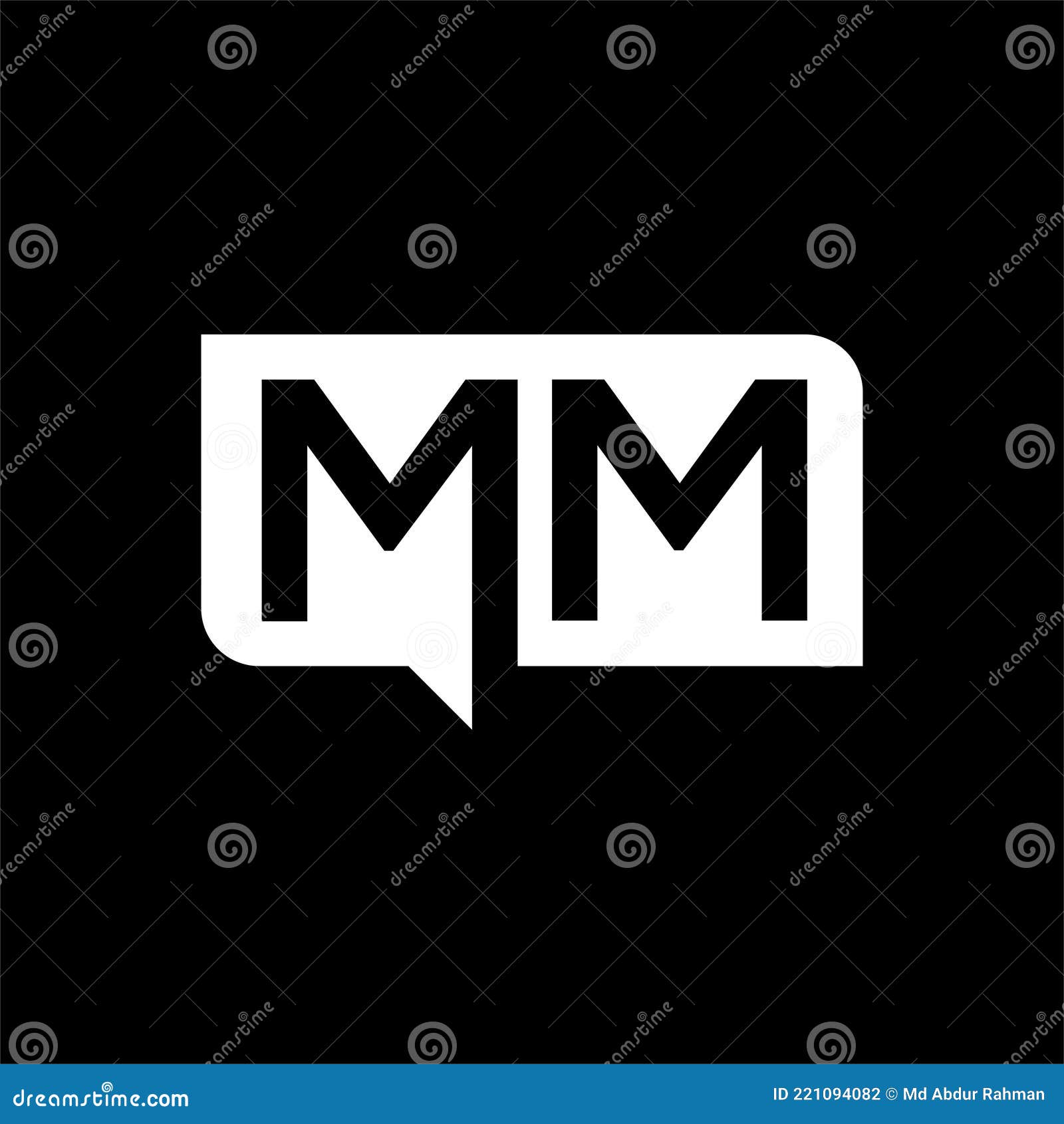 Modern Initial Logo Circle MM Stock Vector