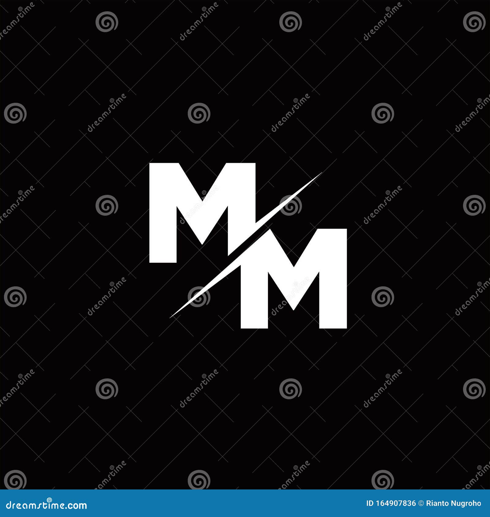 Creative initial letter mm square logo design Vector Image