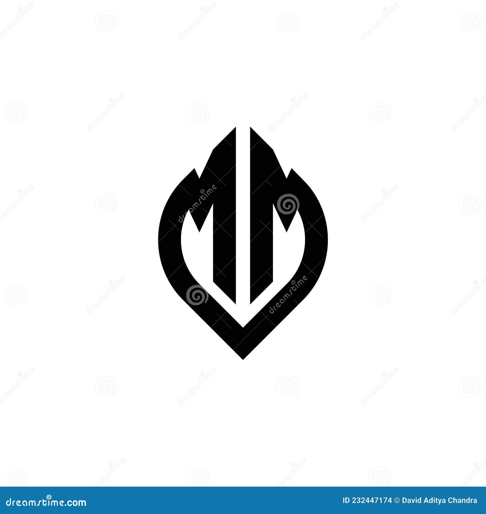 MM Monogram geometric shape style template. Monogram initial