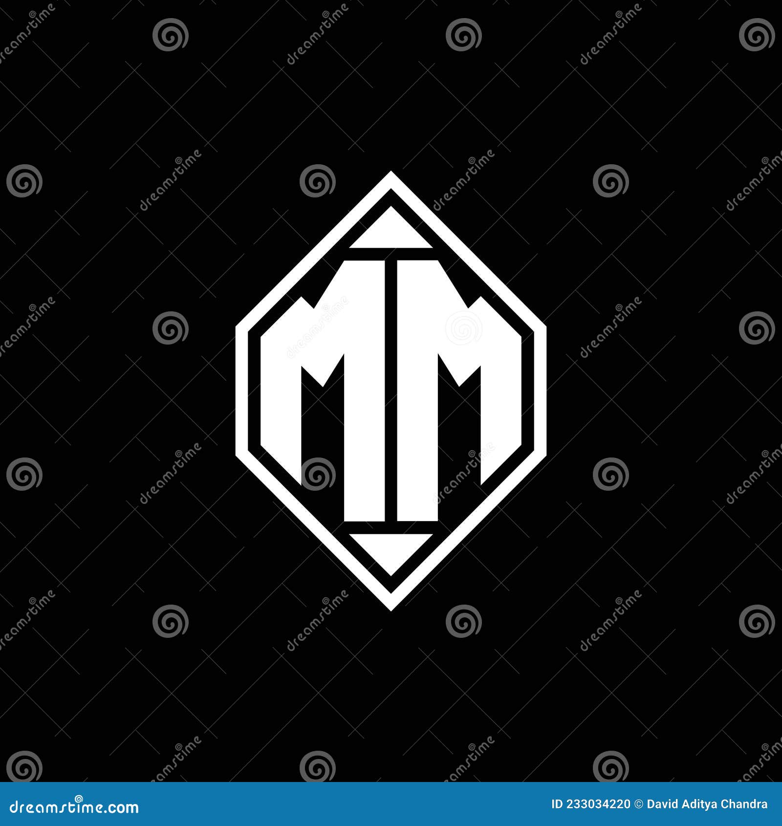 Mm logo emblem monogram with shield style design Vector Image