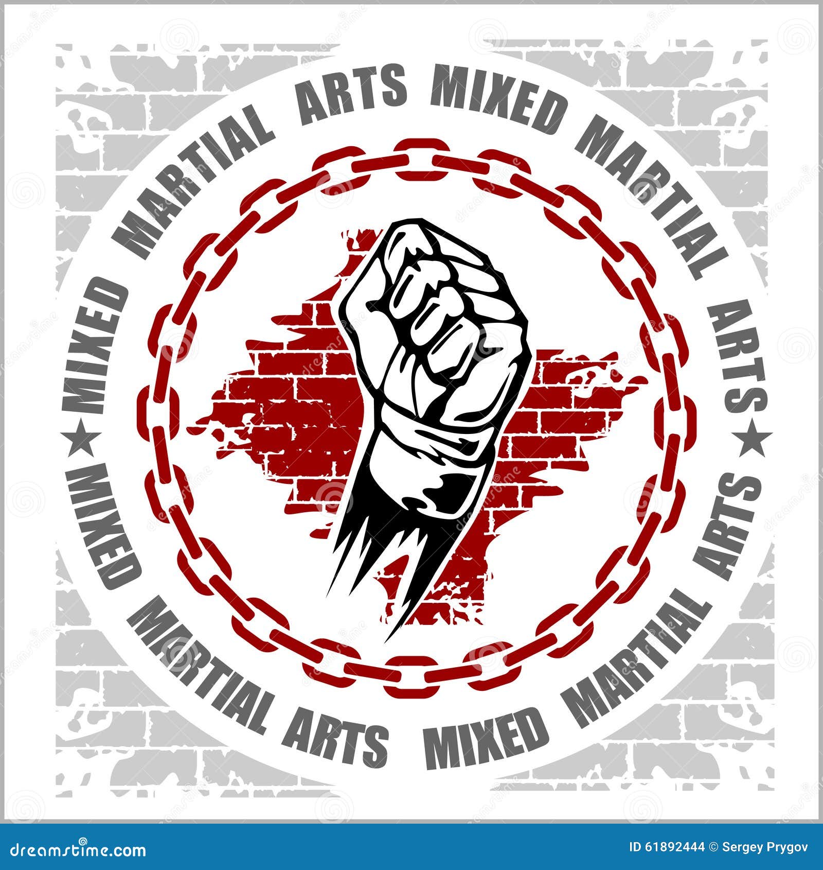 MMA Mixed Martial Arts Emblem Badges Stock Vector Illustration of