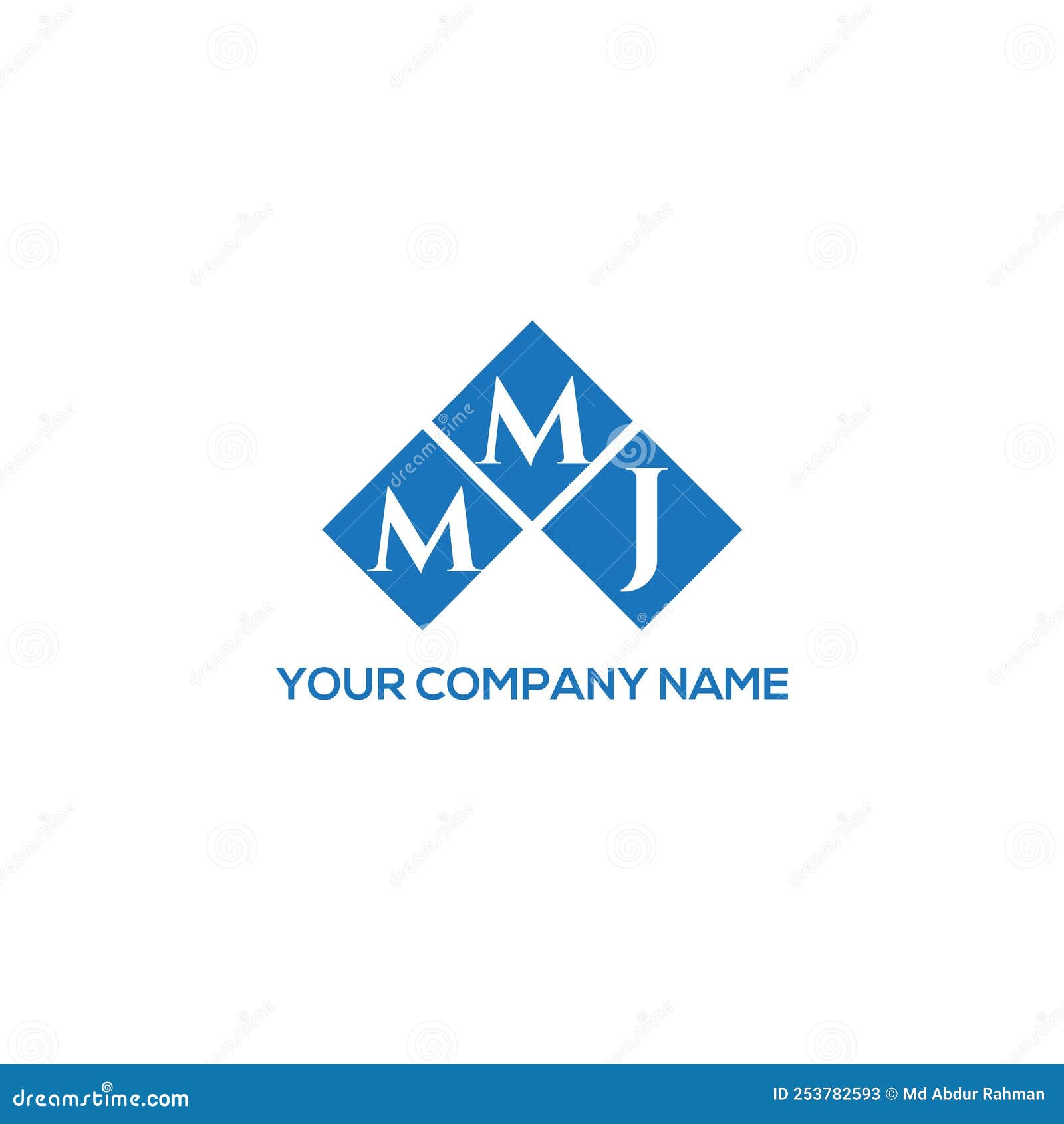 MMJ Letter Logo Design on WHITE Background. MMJ Creative Initials