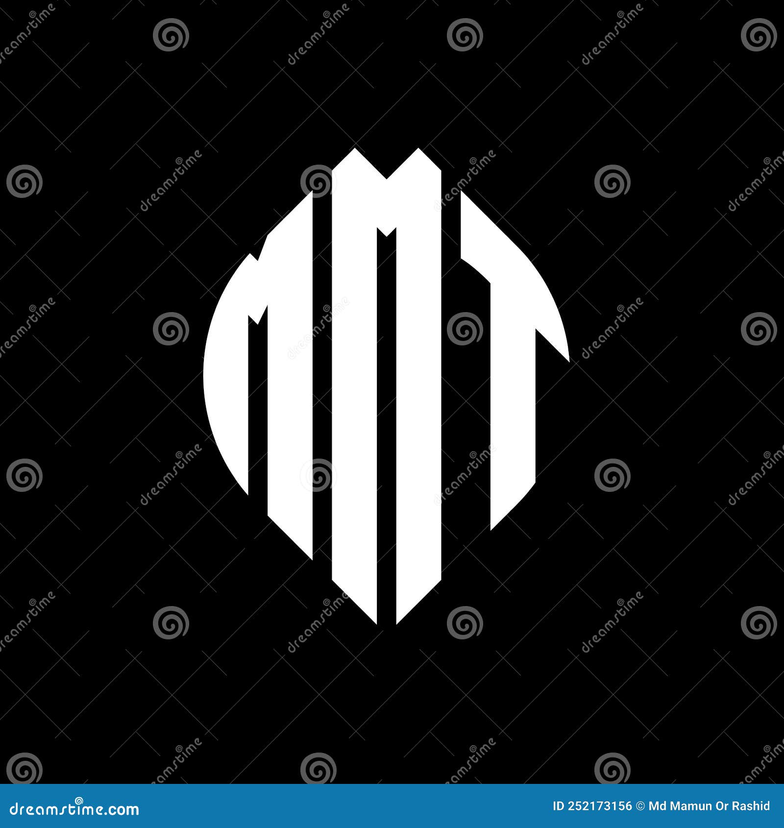 mmt circle letter logo  with circle and ellipse . mmt ellipse letters with typographic style. the three initials form a