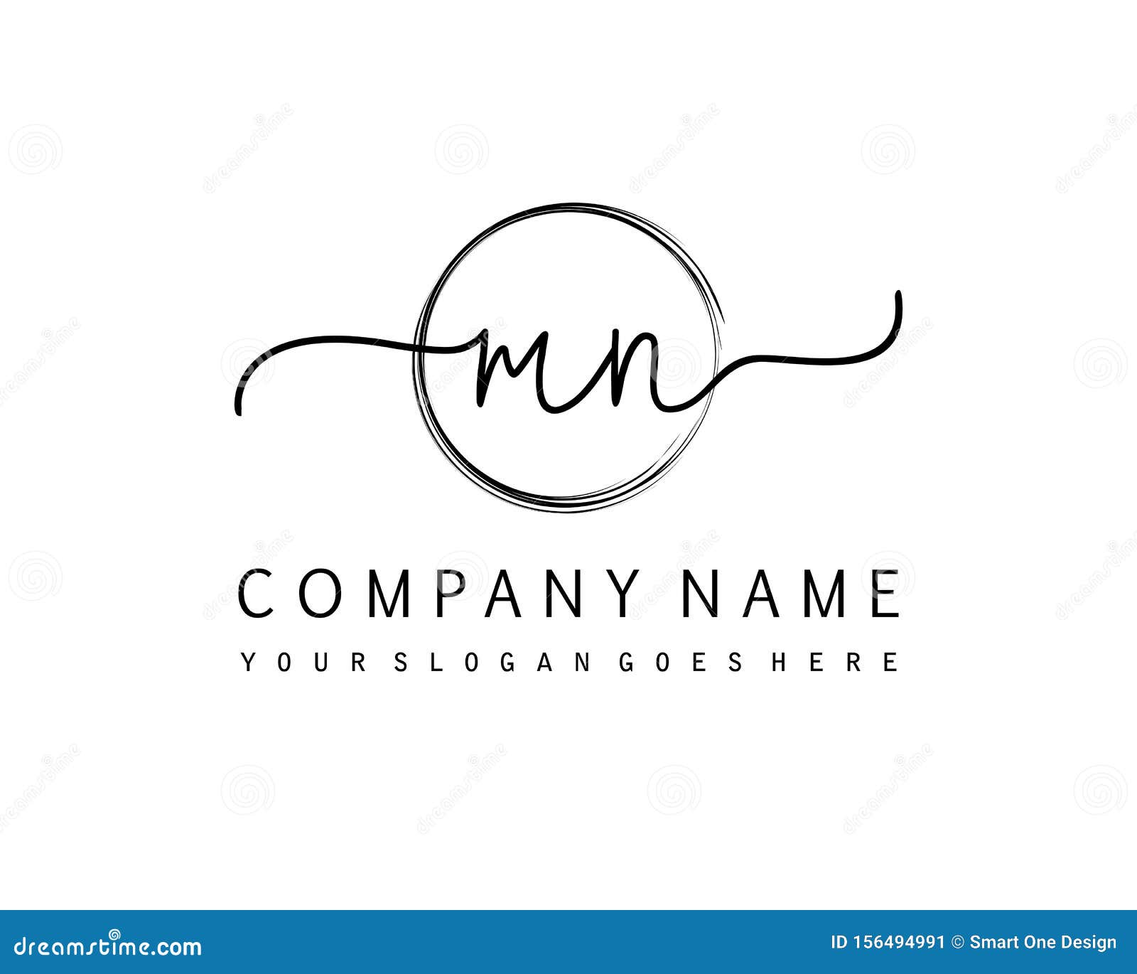 Initial mn beauty monogram and elegant logo design