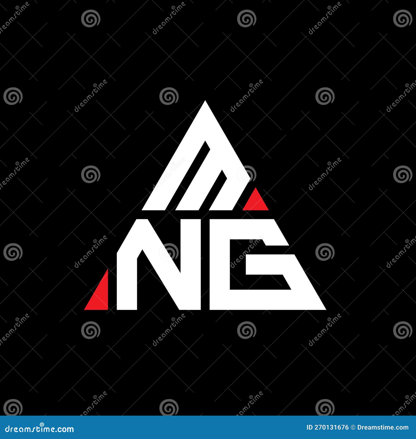 mng triangle letter logo  with triangle . mng triangle logo  monogram. mng triangle  logo template with red