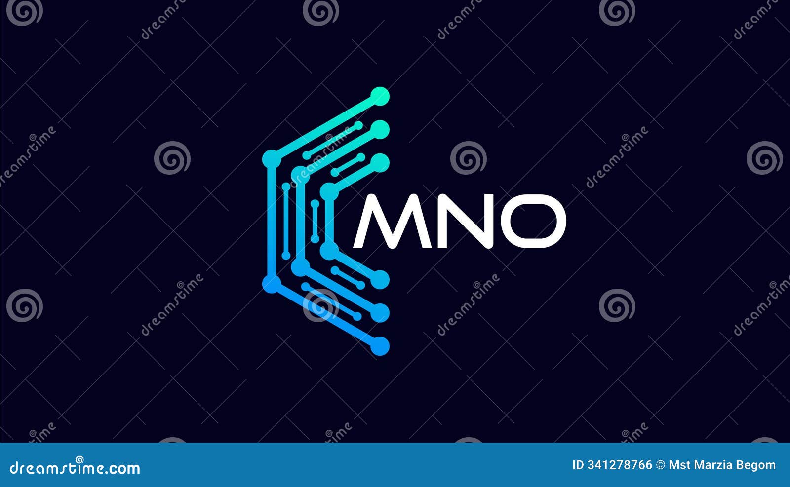 mno infinity initial letter logo icon  . simple letter mno color  logo concept