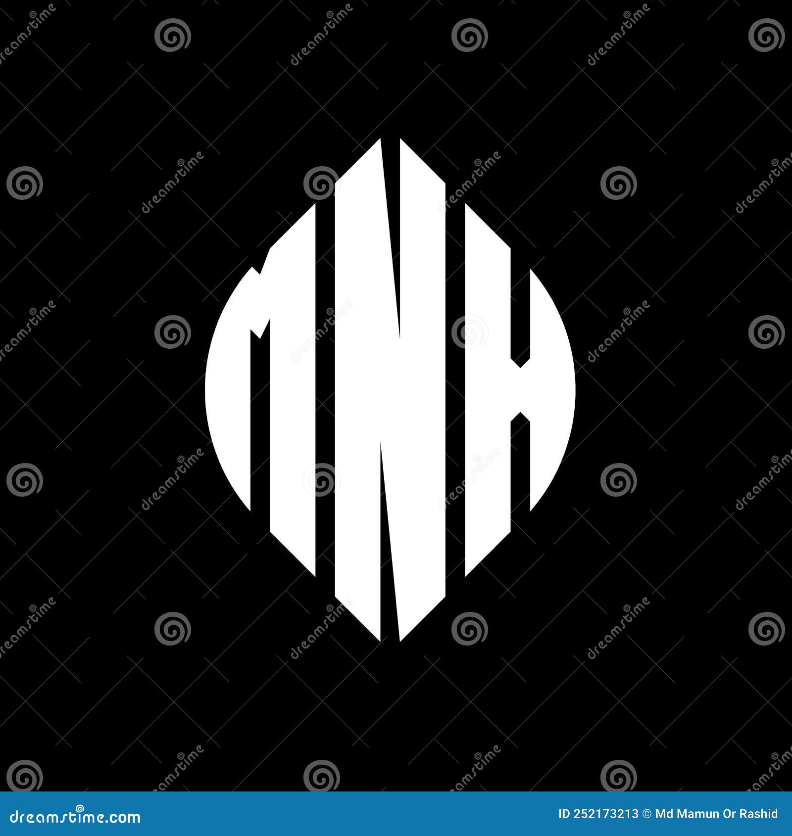 mnx circle letter logo  with circle and ellipse . mnx ellipse letters with typographic style. the three initials form a