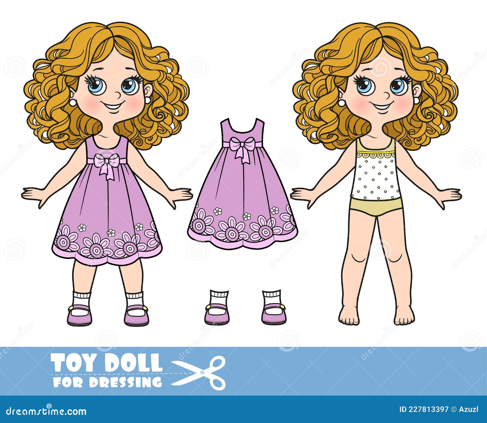 Desenho de Menina com vestido curto pintado e colorido por Joanas