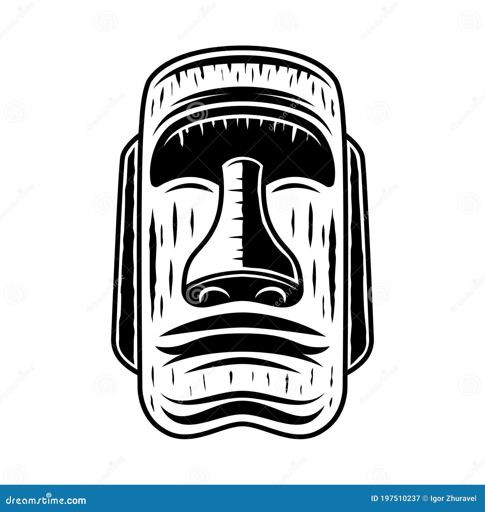 Ilustração vetorial de estátuas moai na ilha de páscoa