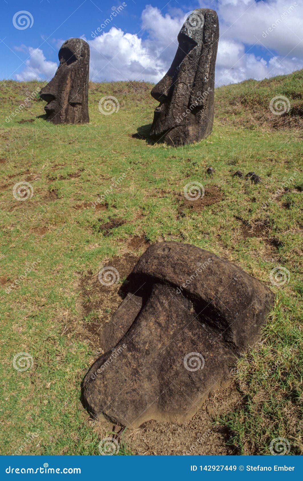 Moais Statues on Easter Island, Chile Editorial Stock Image Image of