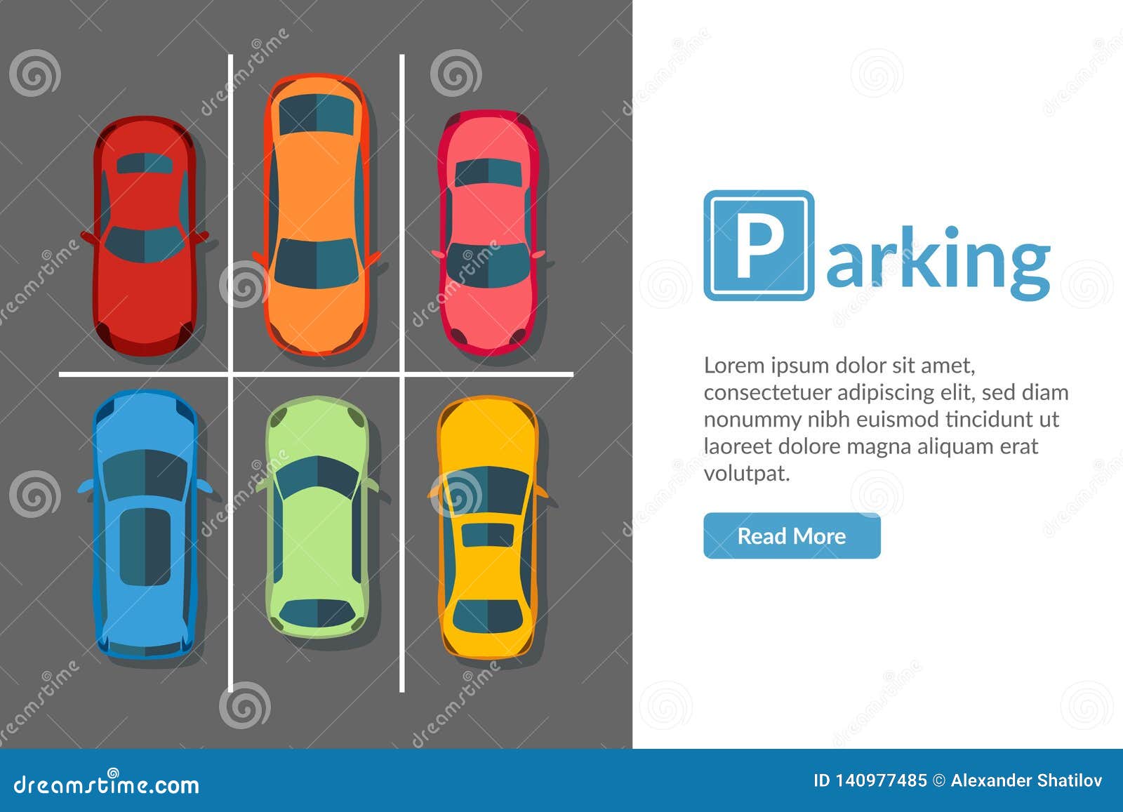 Free Car Parking Lot With Different Car Top View Vehicle Vector Illustration In Flat Style Isolated Web Page Template Stock Vector Illustration Of Green Flat 140977485