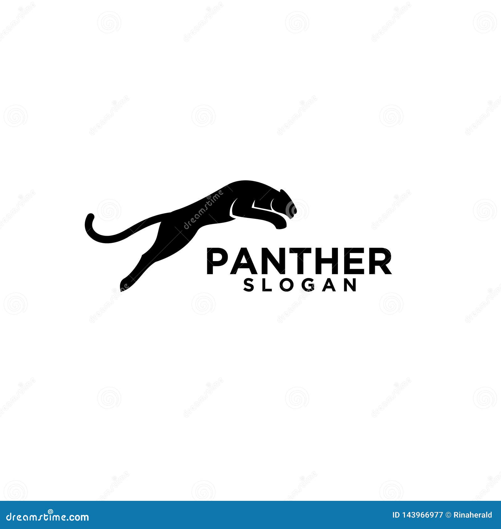Panther Jump Black Logo Icon Design Vector Illustrator Simple Stock