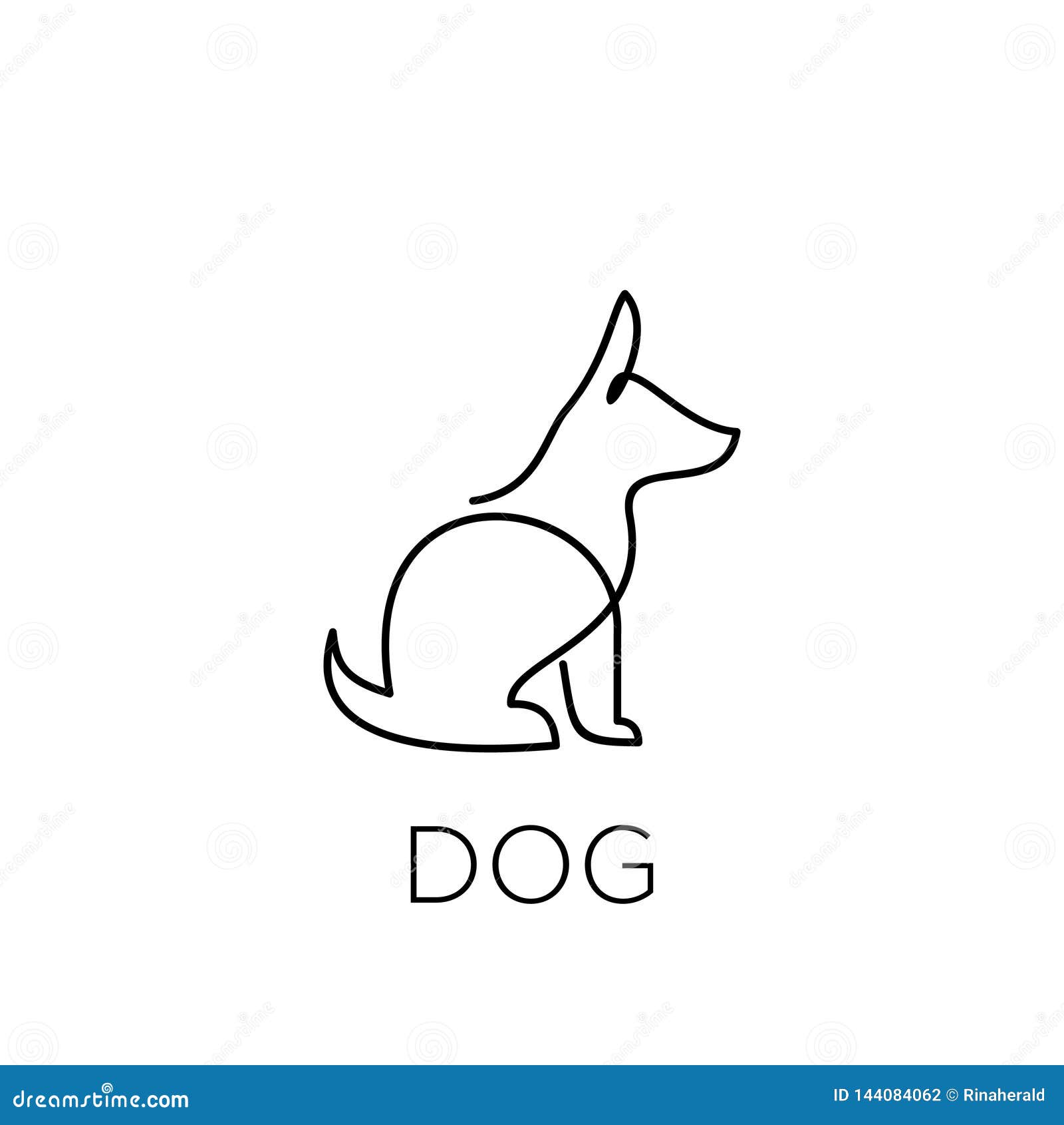 Dog Hound Line Logo Icon Designs Vector Illustration Stock Illustration ...