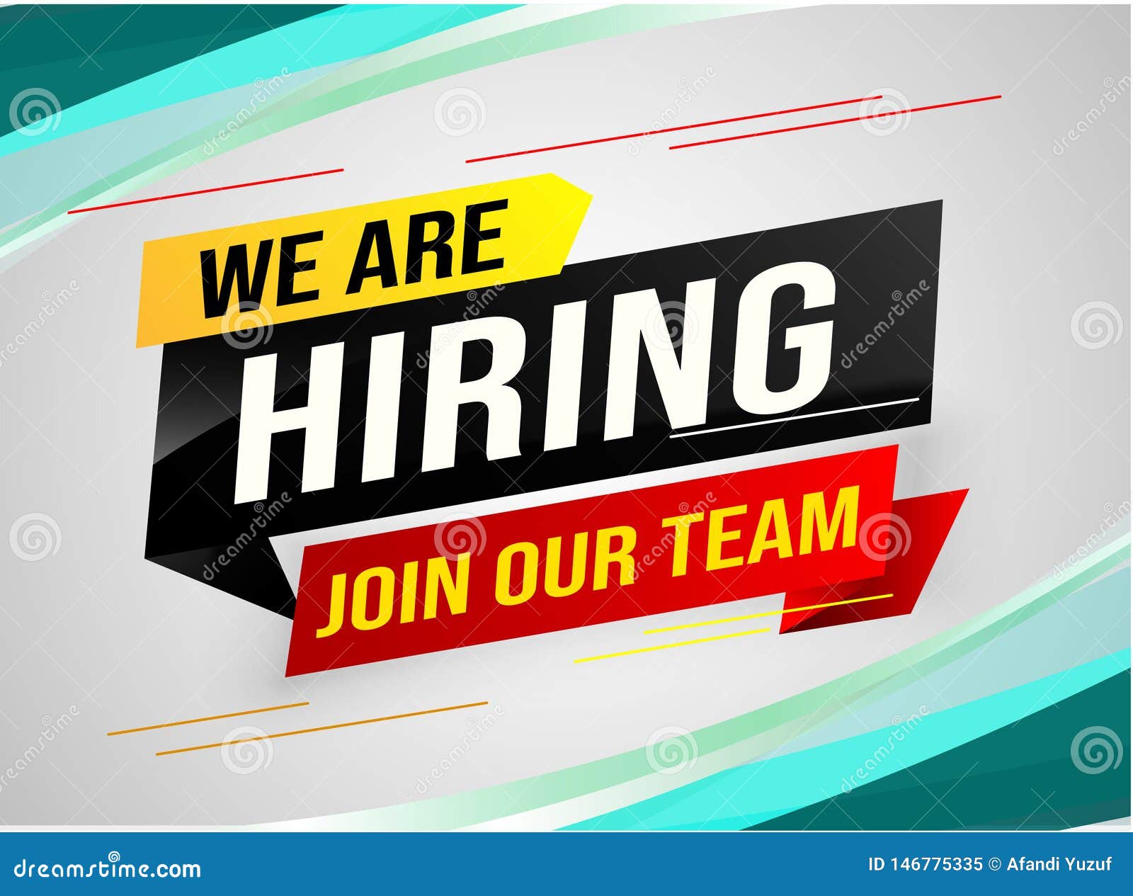 Hiring Recruitment Join Now Design for Banner Poster Stock Vector